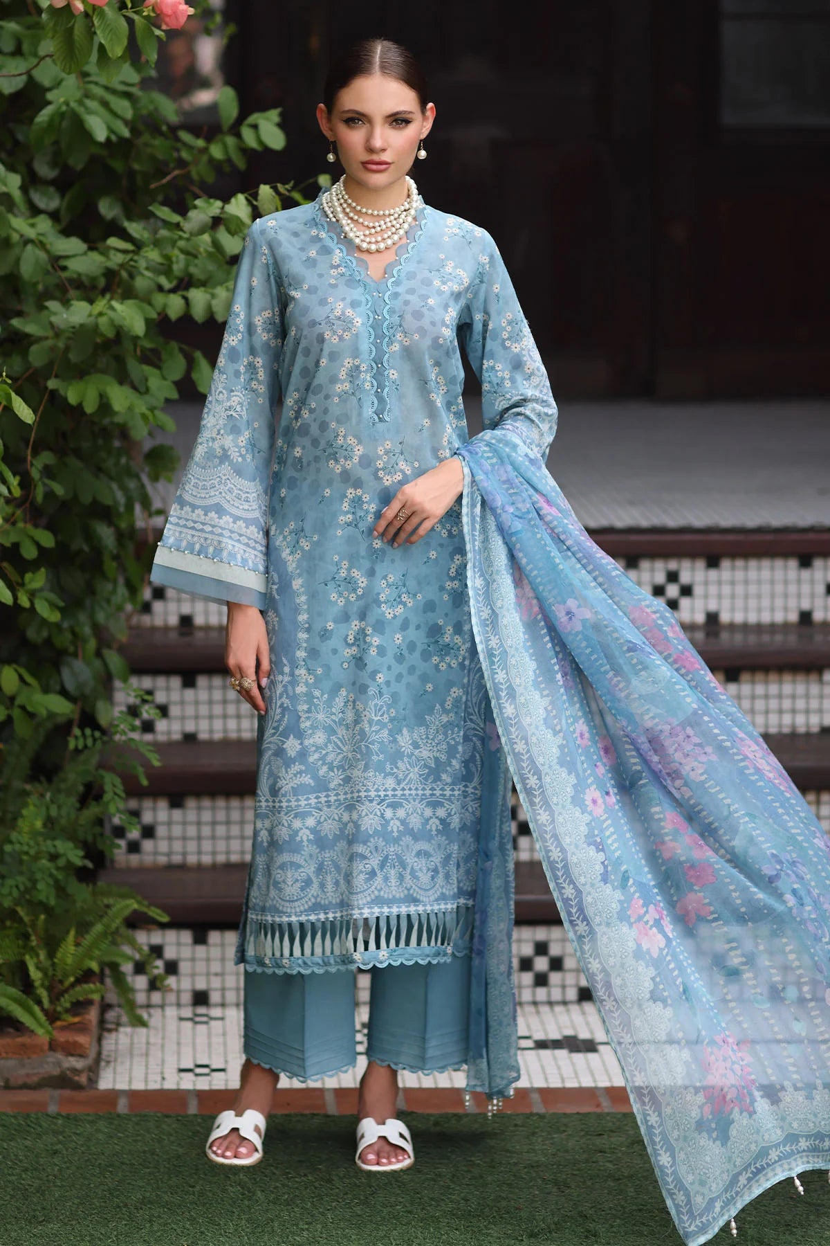 Nureh Signature Printed Marina Unstitched 3Pc Suit SP-153