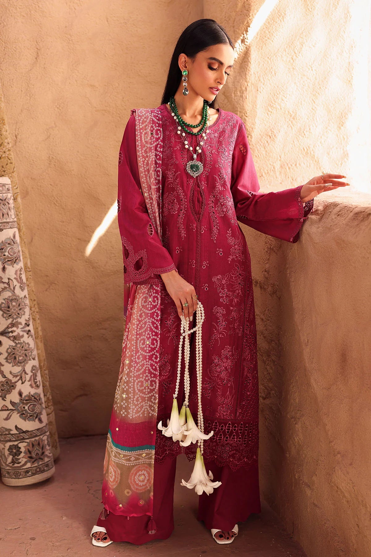 NUREH Bazar Chikankari Doriya Lawn Unstitched 3Pc Suit NE-158