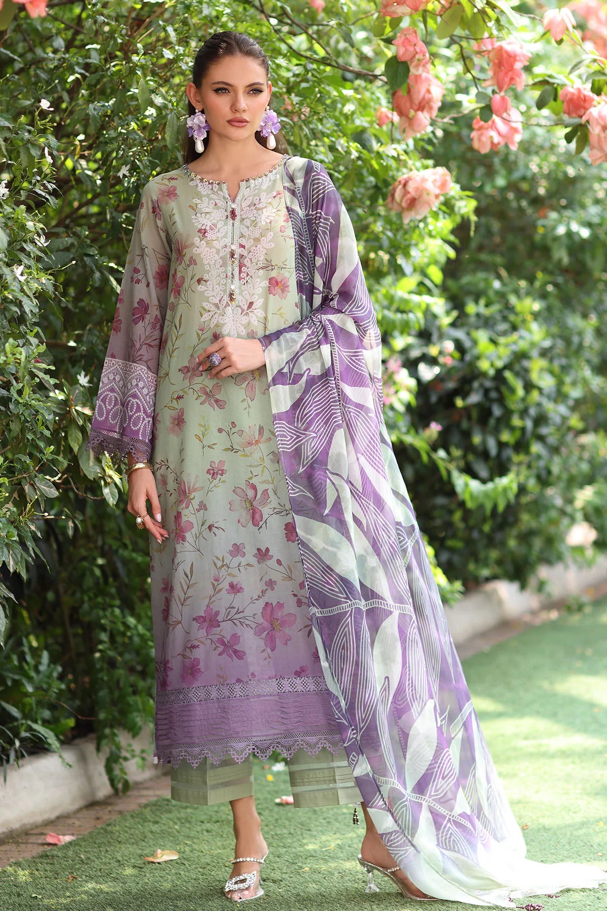 Nureh Signature Printed Marina Unstitched 3Pc Suit SP-152