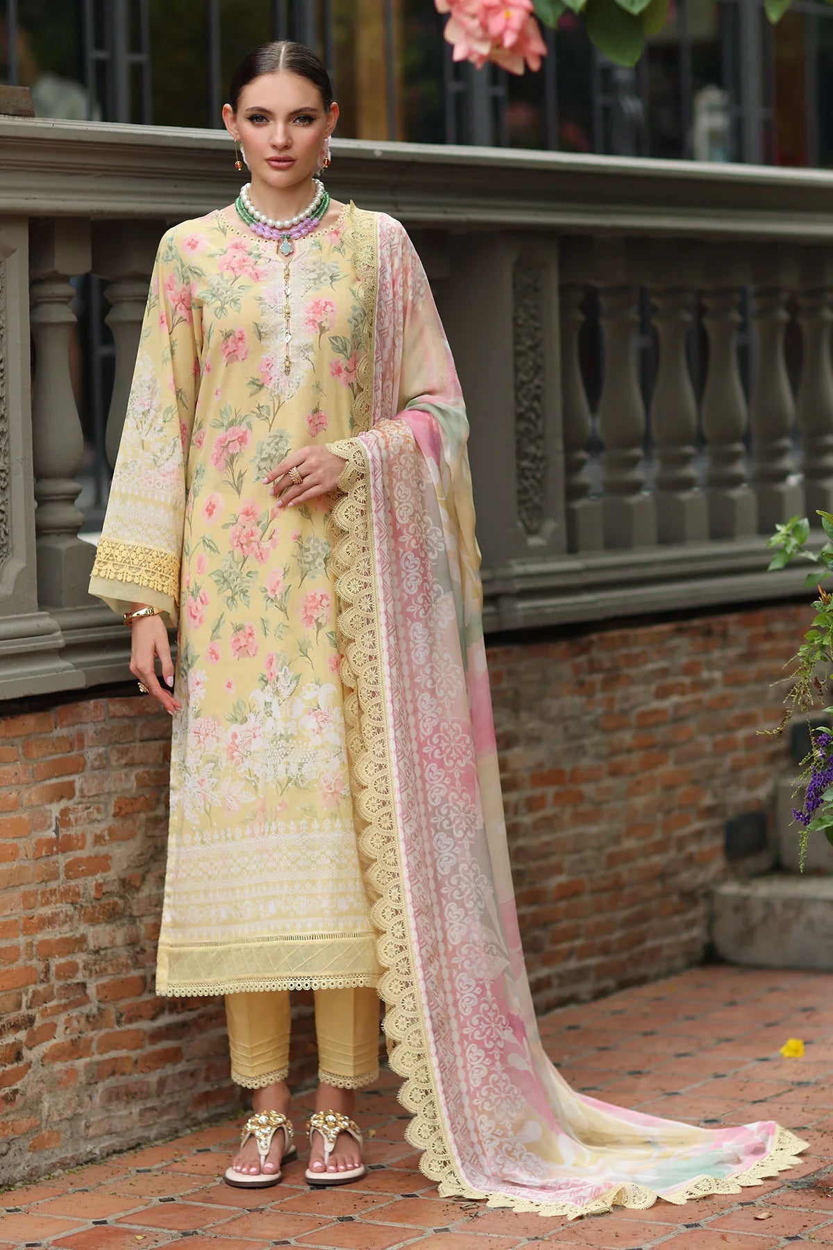 Nureh Signature Printed Marina Unstitched 3Pc Suit SP-151