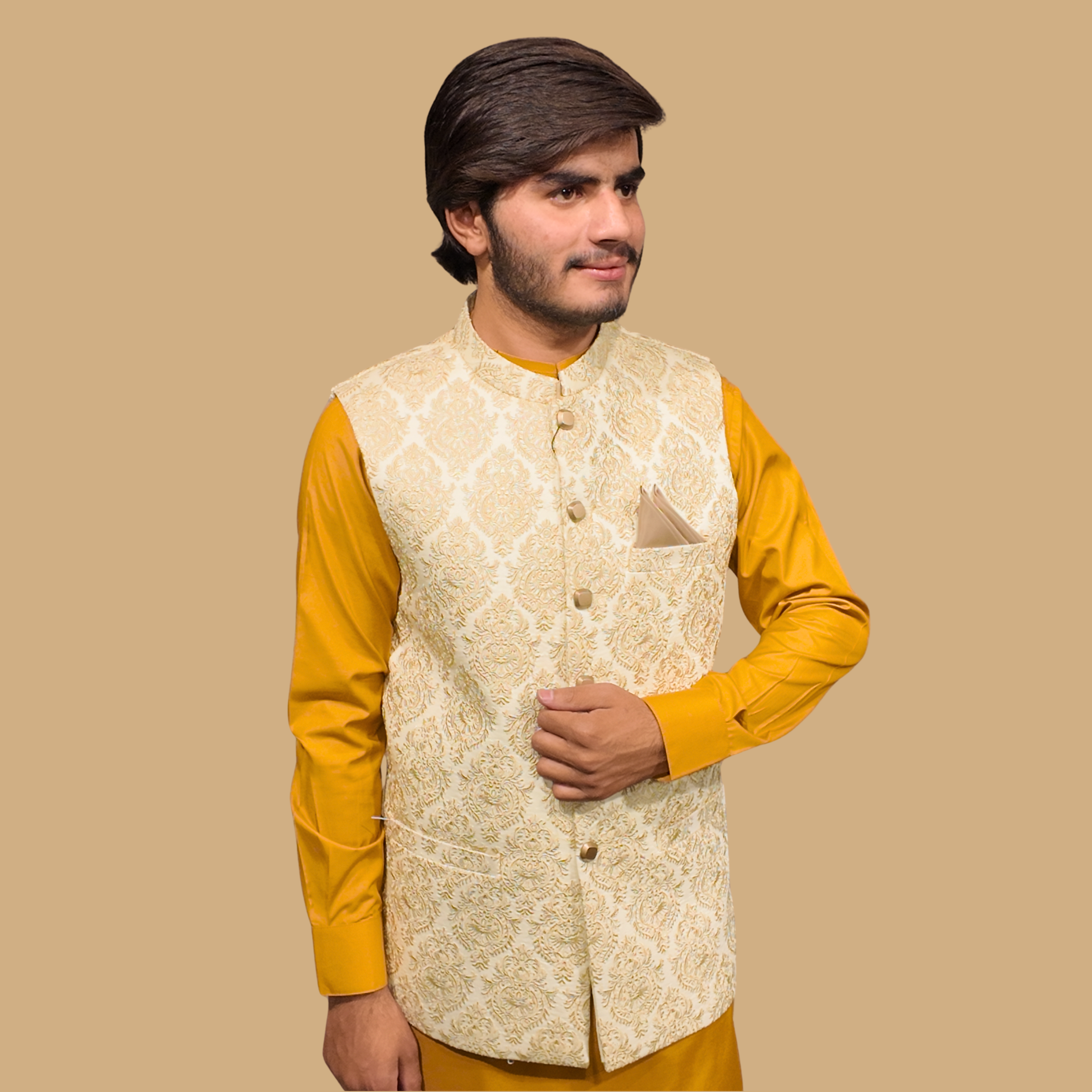 Dark Golden Men Waistcoat