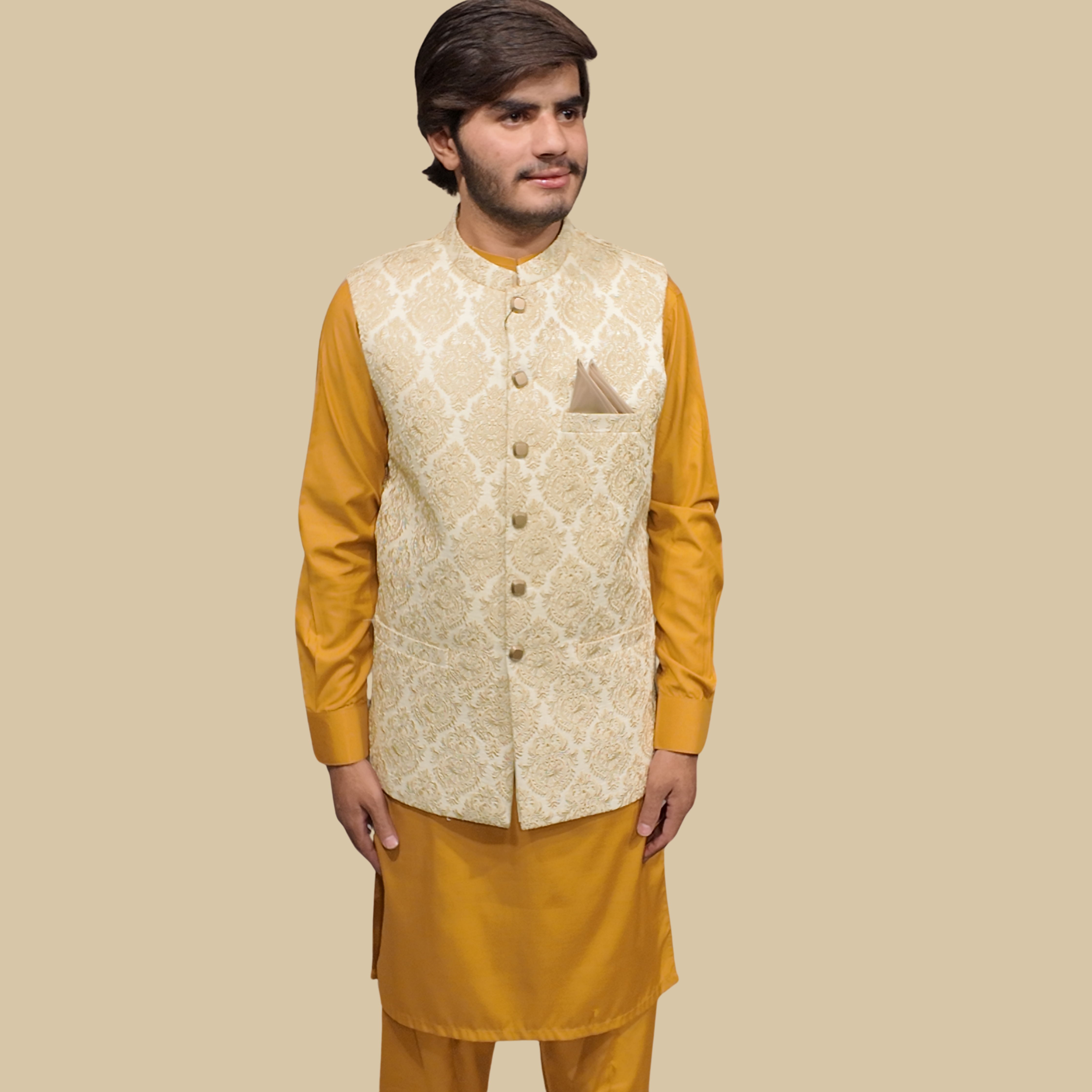 Dark Golden Men Waistcoat
