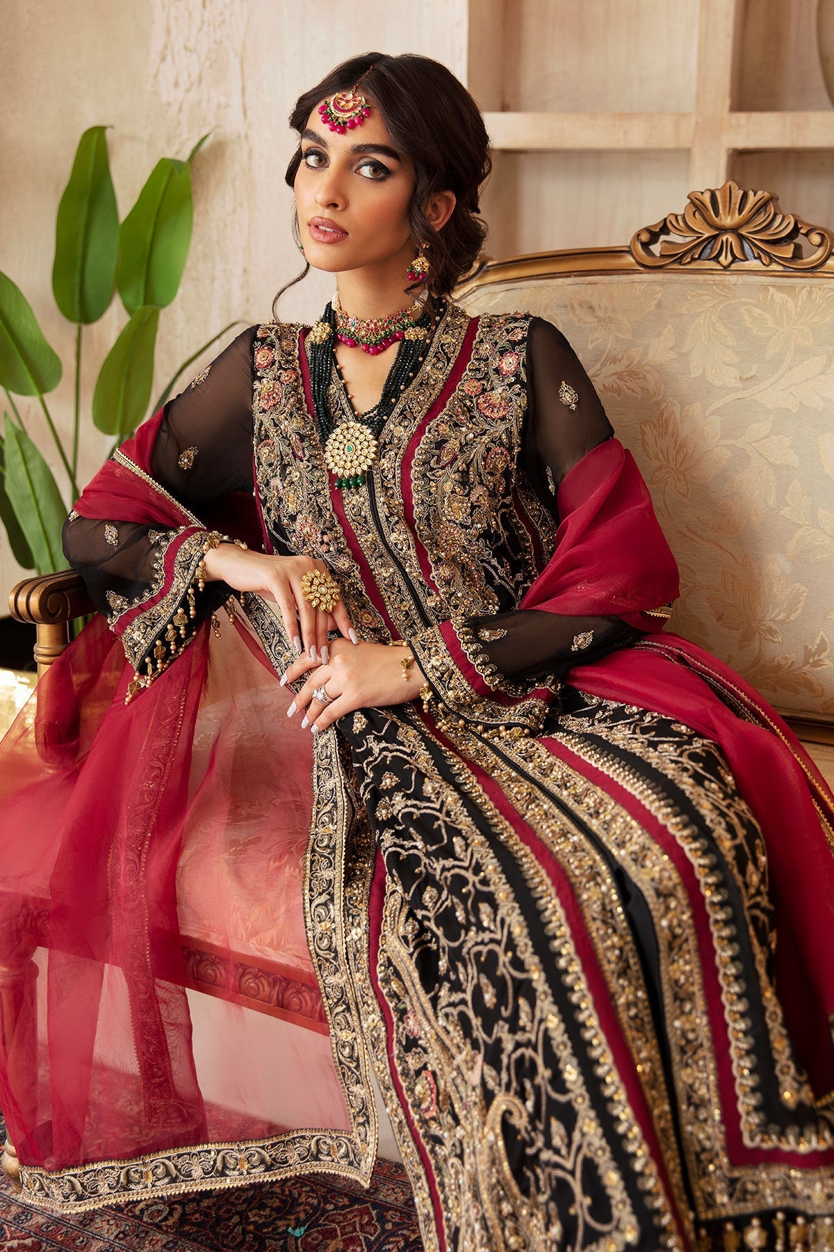 Mina Kashif Embroidered Shirt & Formal Chiffon Dupatta DJ4-06