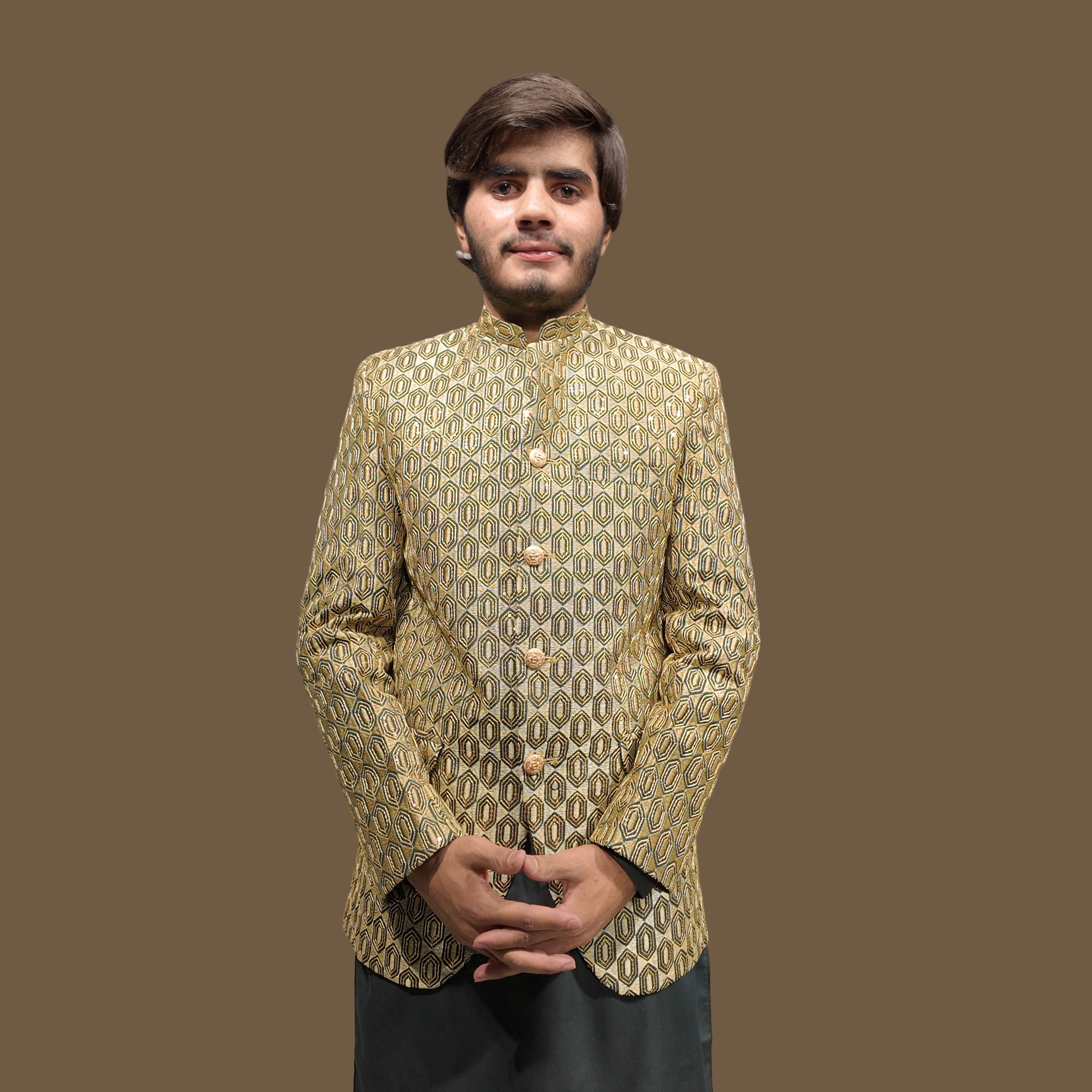dark cold Hand Embroidered Prince Coat