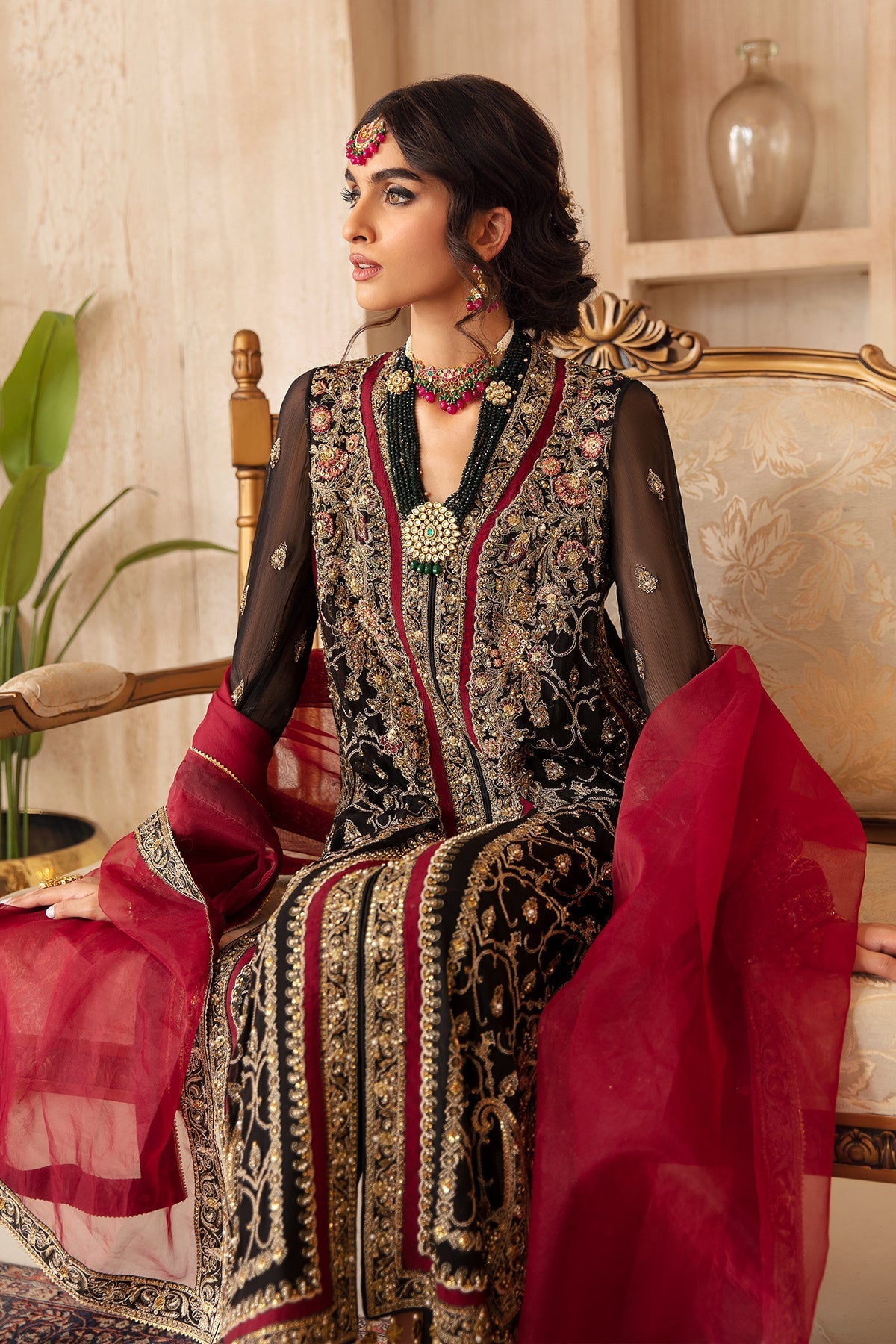 Mina Kashif Embroidered Shirt & Formal Chiffon Dupatta DJ4-06