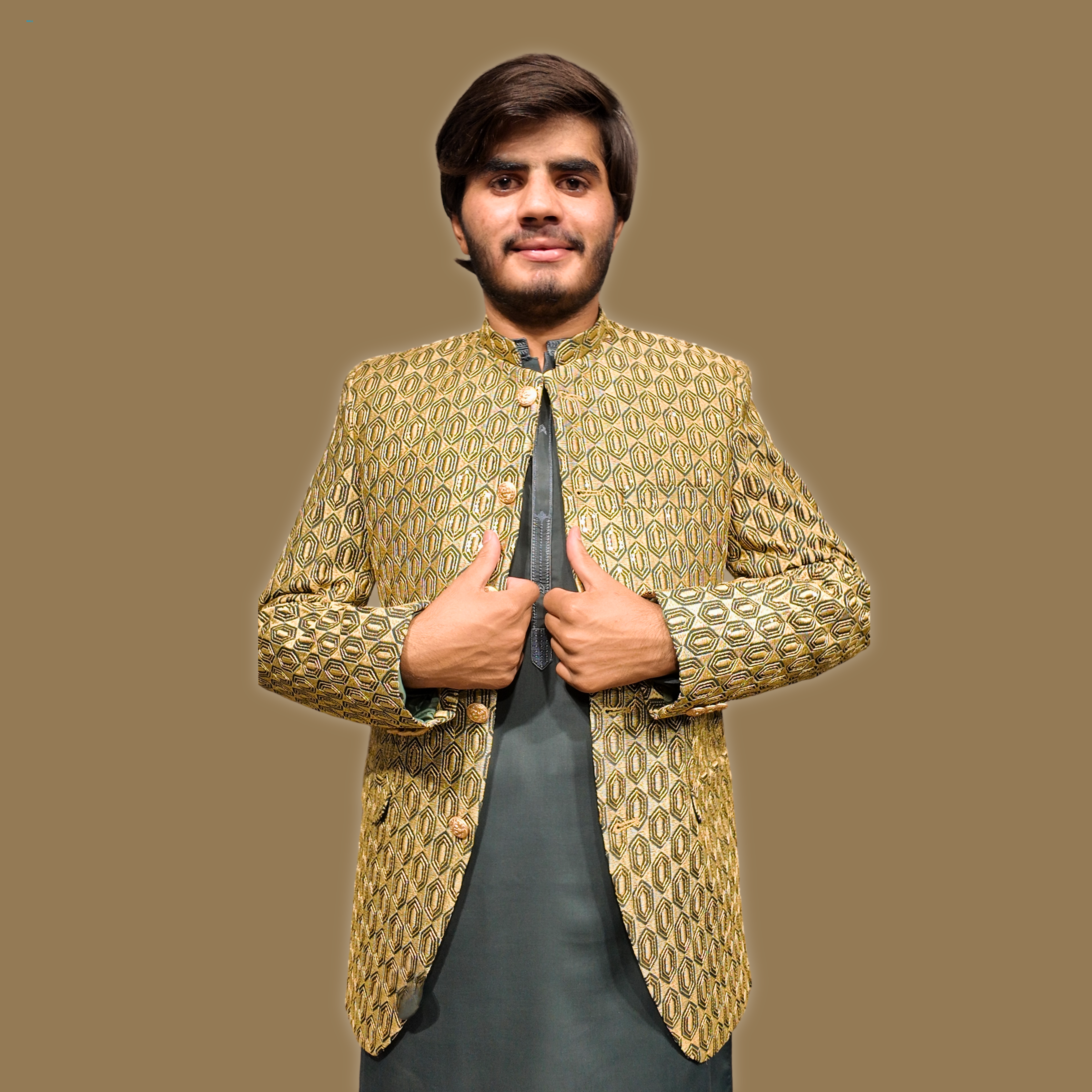 dark cold Hand Embroidered Prince Coat