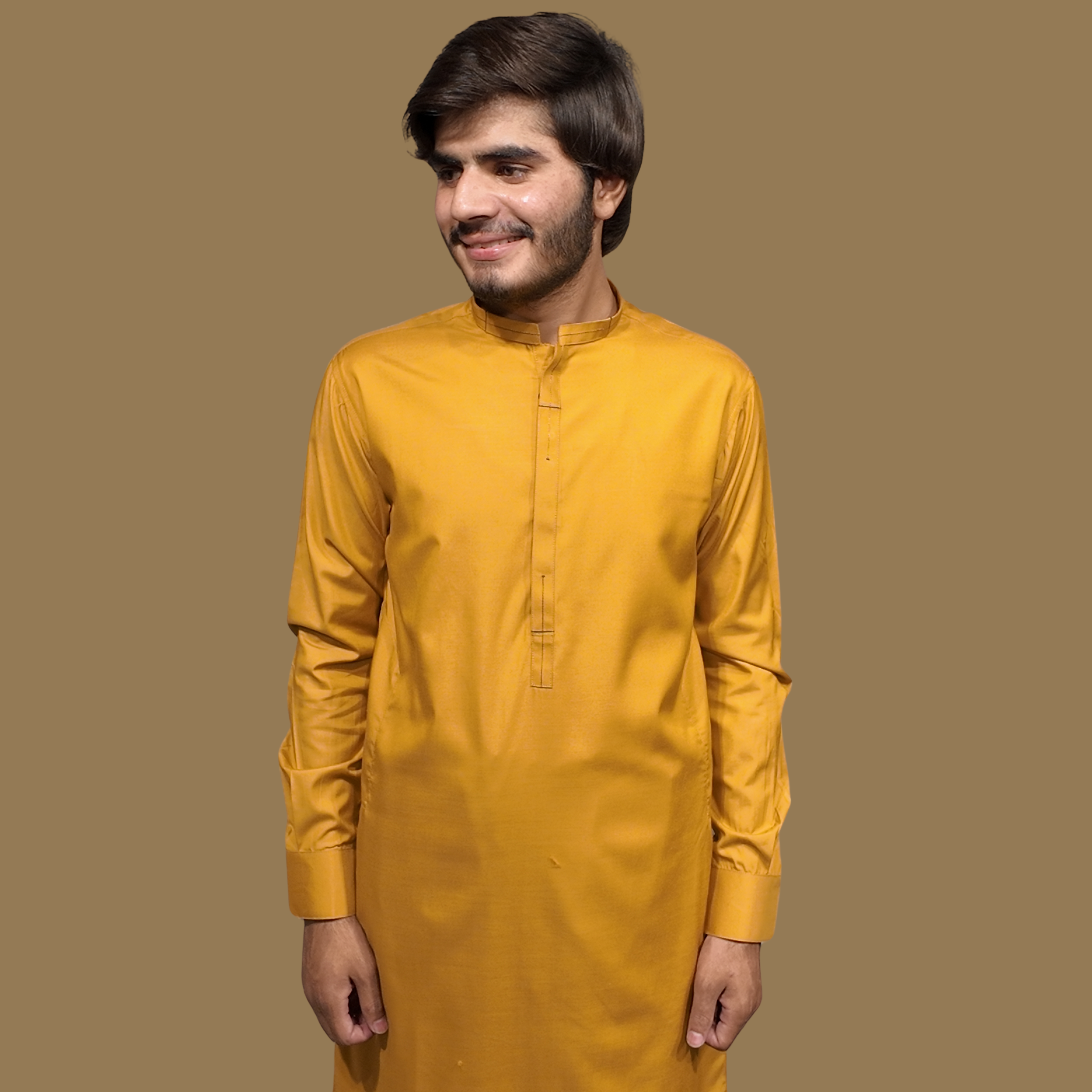 Embroidered Mustard  Kameez Shalwar For Men's