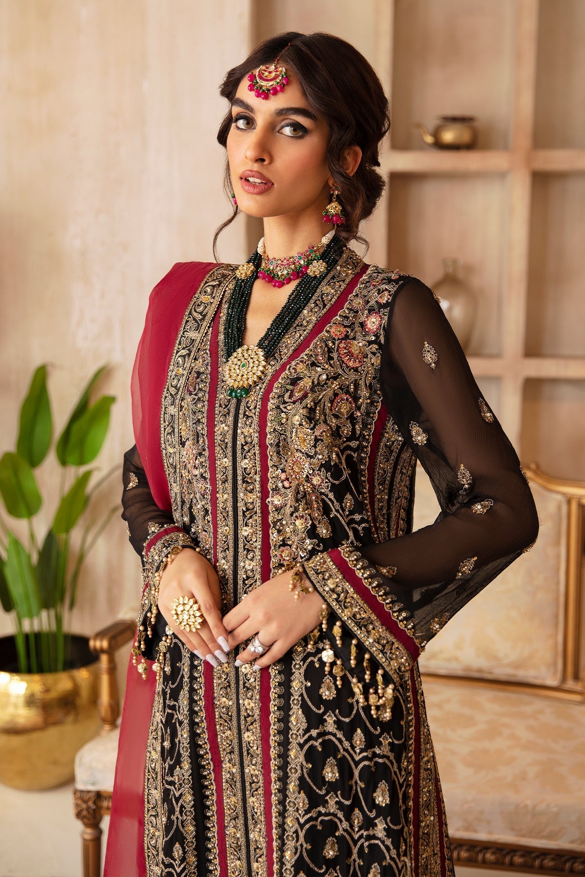 Mina Kashif Embroidered Shirt & Formal Chiffon Dupatta DJ4-06