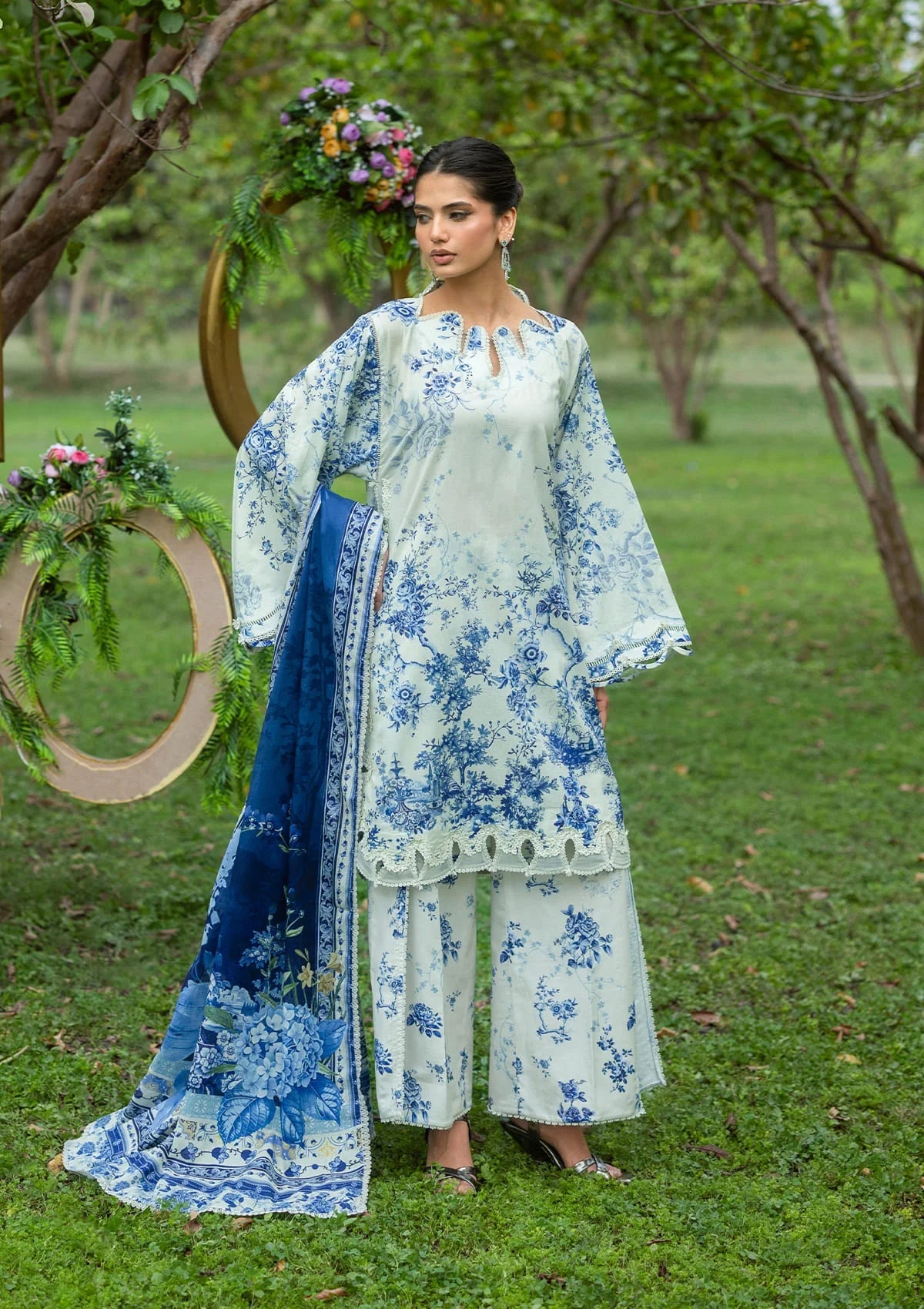Elaf - Lawn Collection Unstitched  - EPB-7B FIORI D'AVORIO