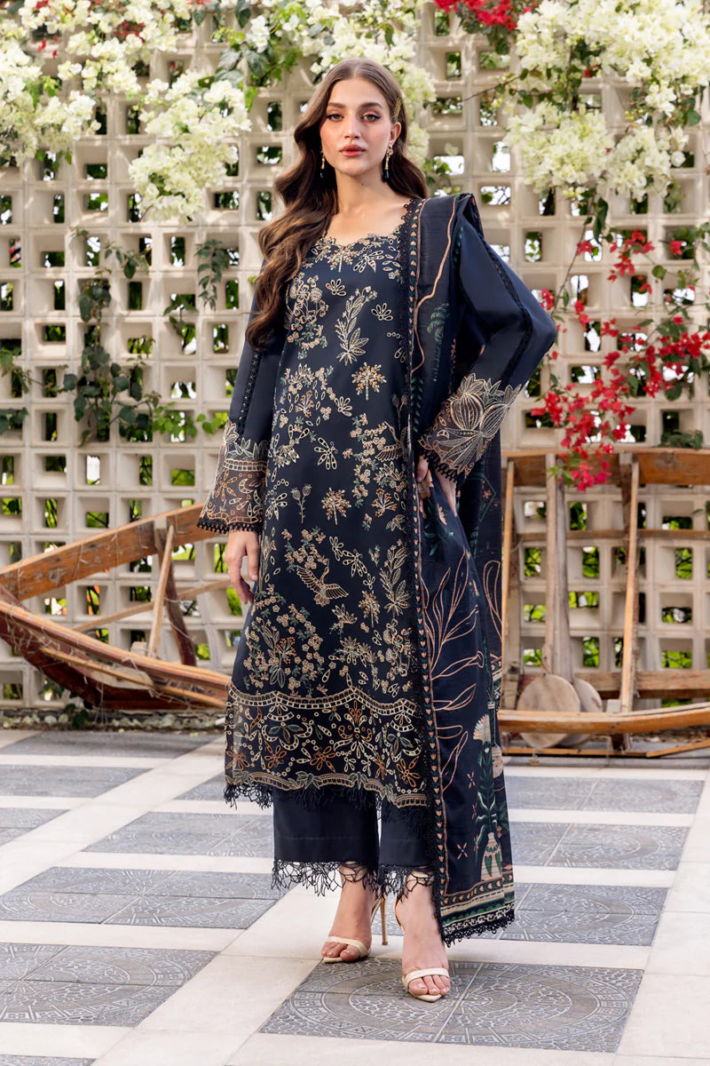 Rang Rasiya Carnation Embroidered Lawn Unstitched 3Pc Suit D-02 Liaro