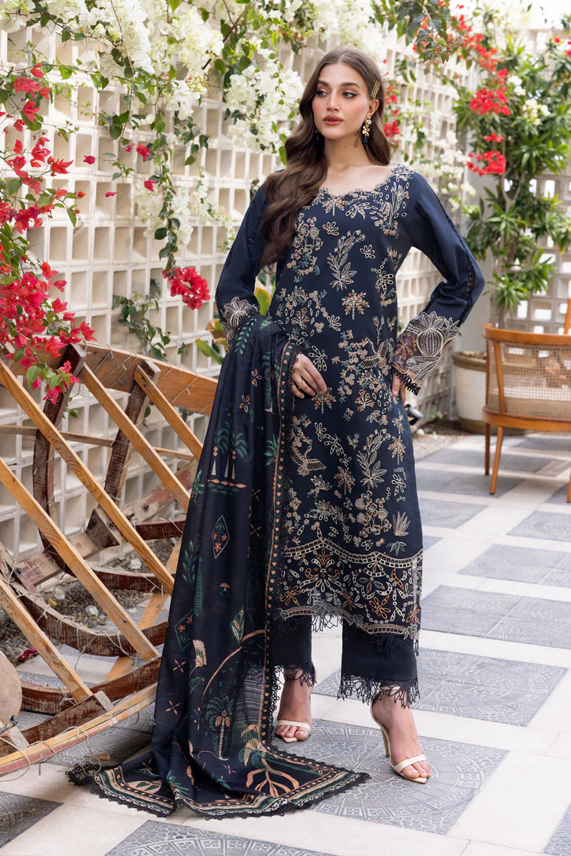 Rang Rasiya Carnation Embroidered Lawn Unstitched 3Pc Suit D-02 Liaro