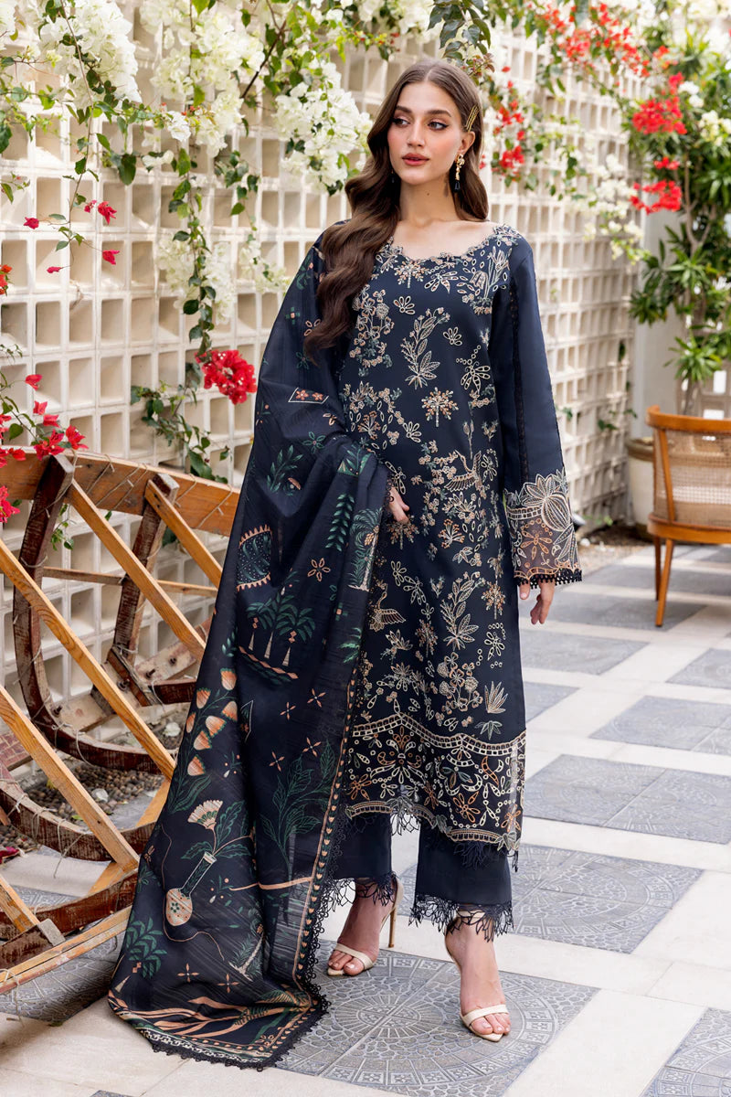 Rang Rasiya Carnation Embroidered Lawn Unstitched 3Pc Suit D-02 Liaro