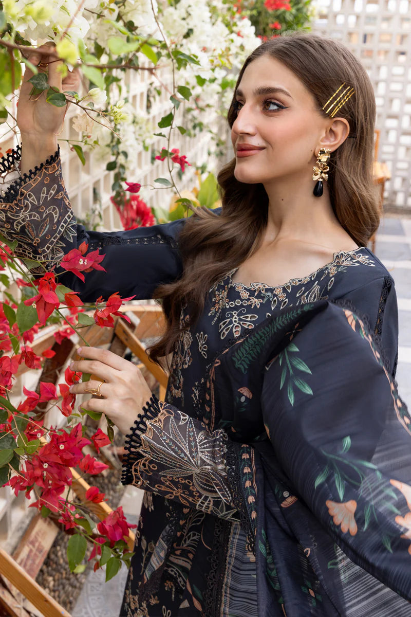 Rang Rasiya Carnation Embroidered Lawn Unstitched 3Pc Suit D-02 Liaro