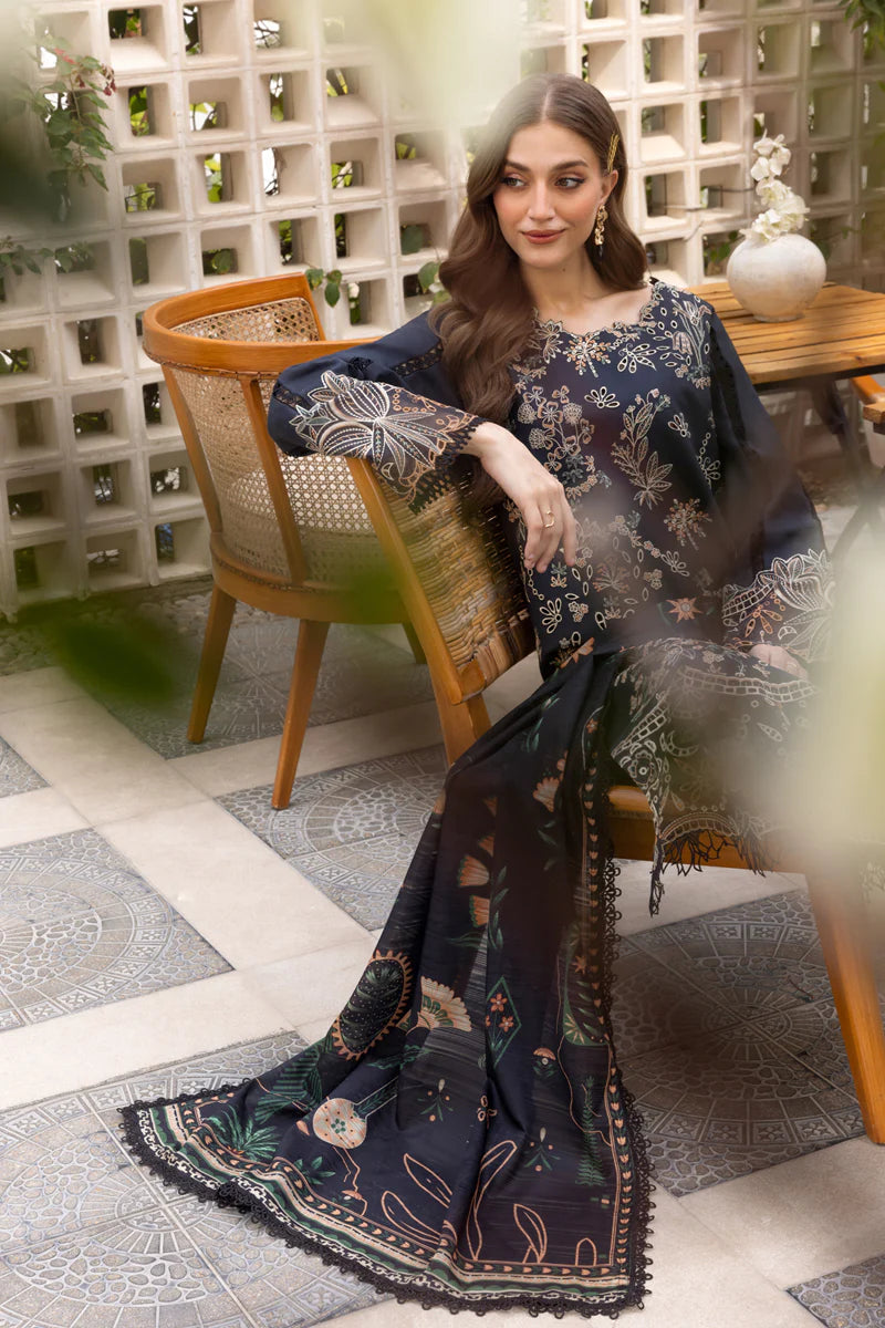 Rang Rasiya Carnation Embroidered Lawn Unstitched 3Pc Suit D-02 Liaro