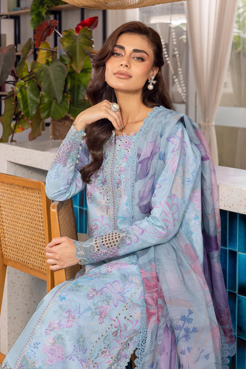 Rang Rasiya Carnation Embroidered Lawn Unstitched 3Pc Suit D-02 Leeza