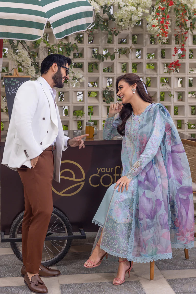 Rang Rasiya Carnation Embroidered Lawn Unstitched 3Pc Suit D-02 Leeza