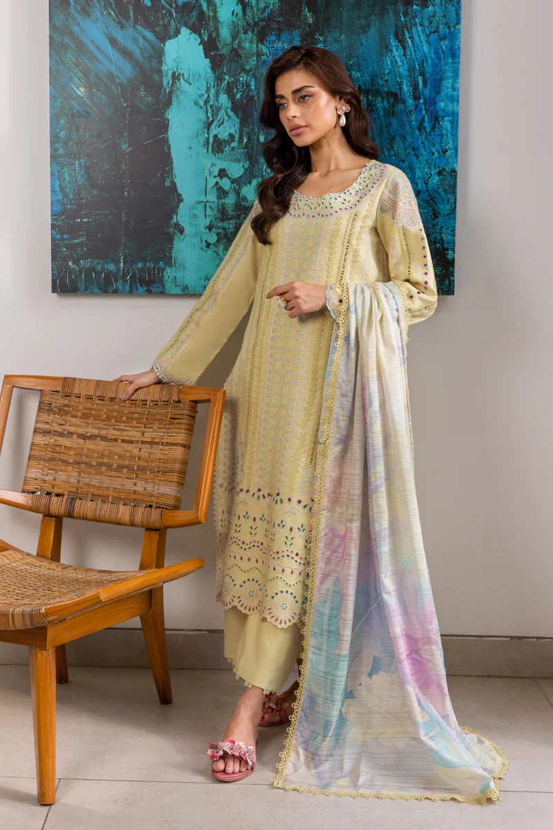 Rang Rasiya Carnation Embroidered Lawn Unstitched 3Pc Suit D-02 Nora