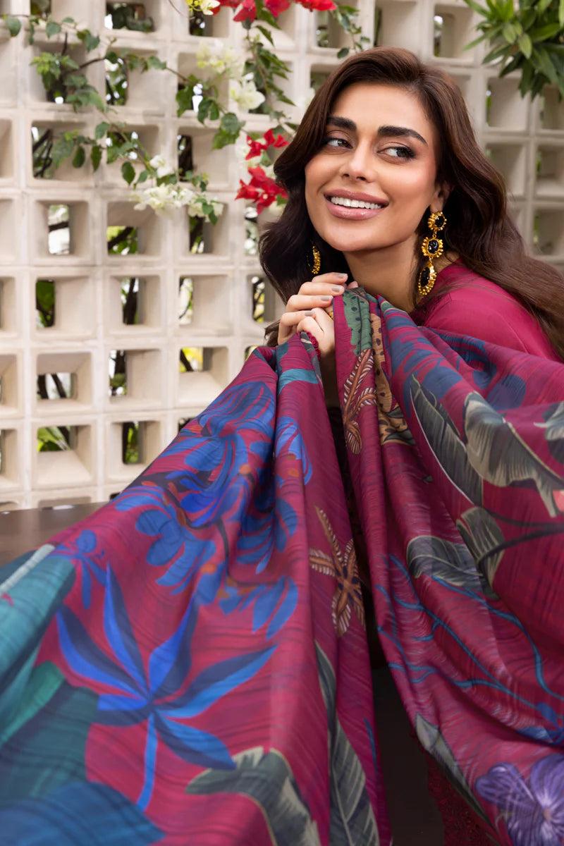 Rang Rasiya Carnation Embroidered Lawn Unstitched 3Pc Suit D-02 Aria