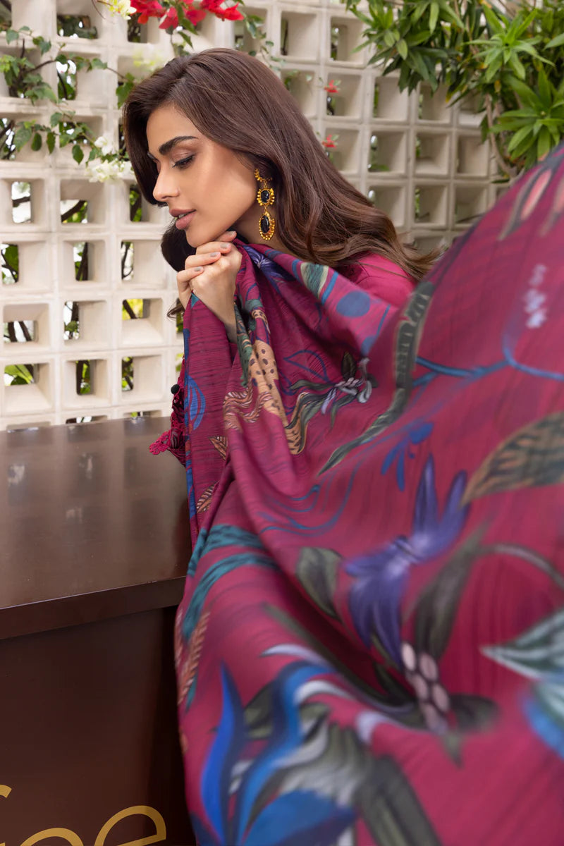 Rang Rasiya Carnation Embroidered Lawn Unstitched 3Pc Suit D-02 Aria