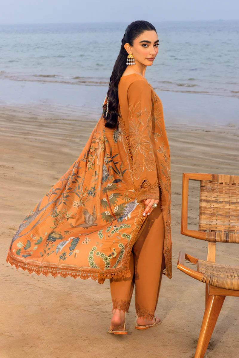 Rang Rasiya Carnation Embroidered Lawn Unstitched 3Pc Suit D-02 Isla
