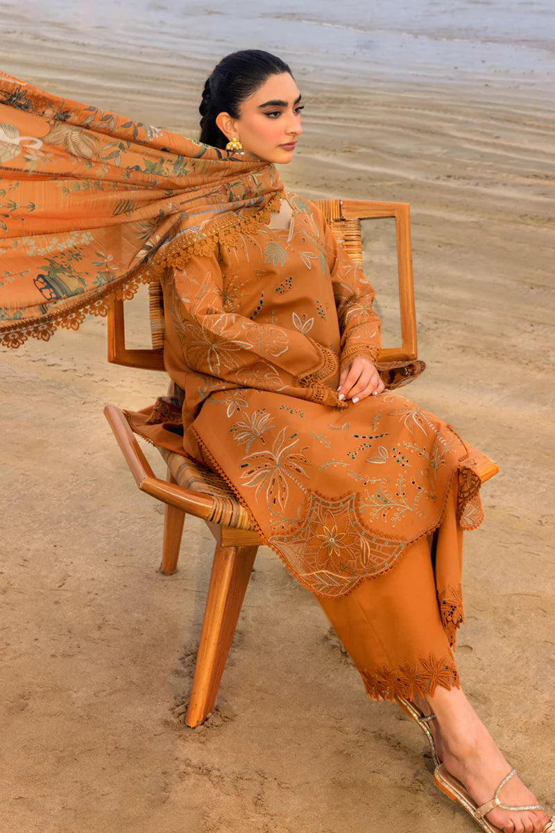 Rang Rasiya Carnation Embroidered Lawn Unstitched 3Pc Suit D-02 Isla