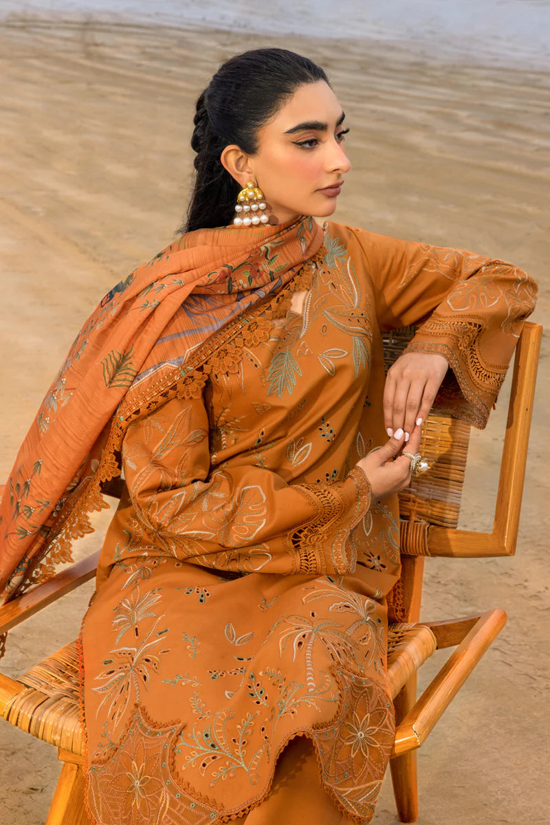 Rang Rasiya Carnation Embroidered Lawn Unstitched 3Pc Suit D-02 Isla