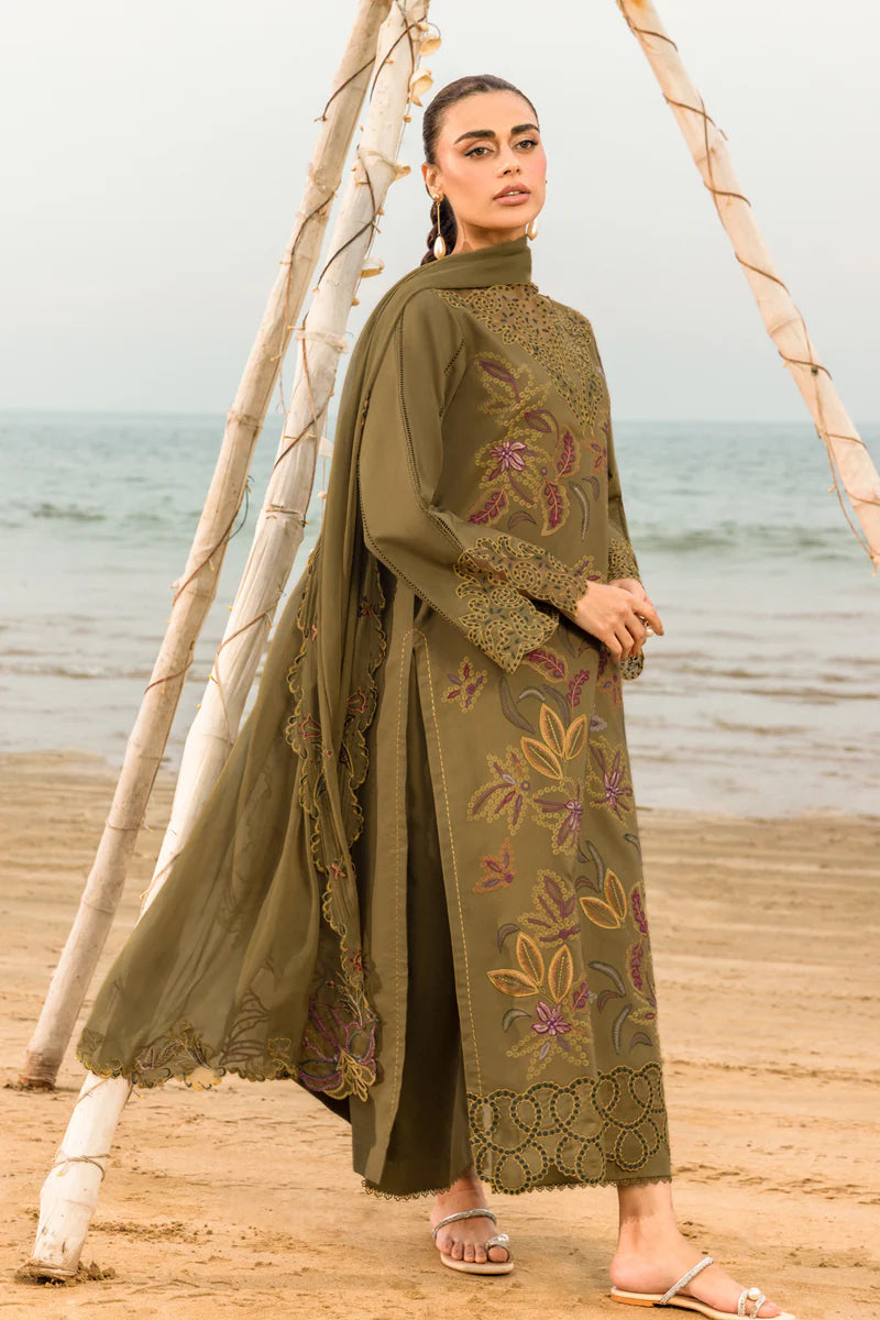 Rang Rasiya Carnation Embroidered Lawn Unstitched 3Pc Suit D-02 Leah