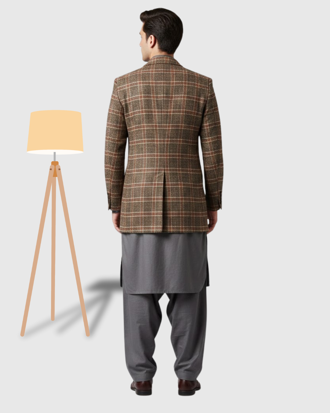 Casual Coat + Burgundy Shalwar Kameez For Men's