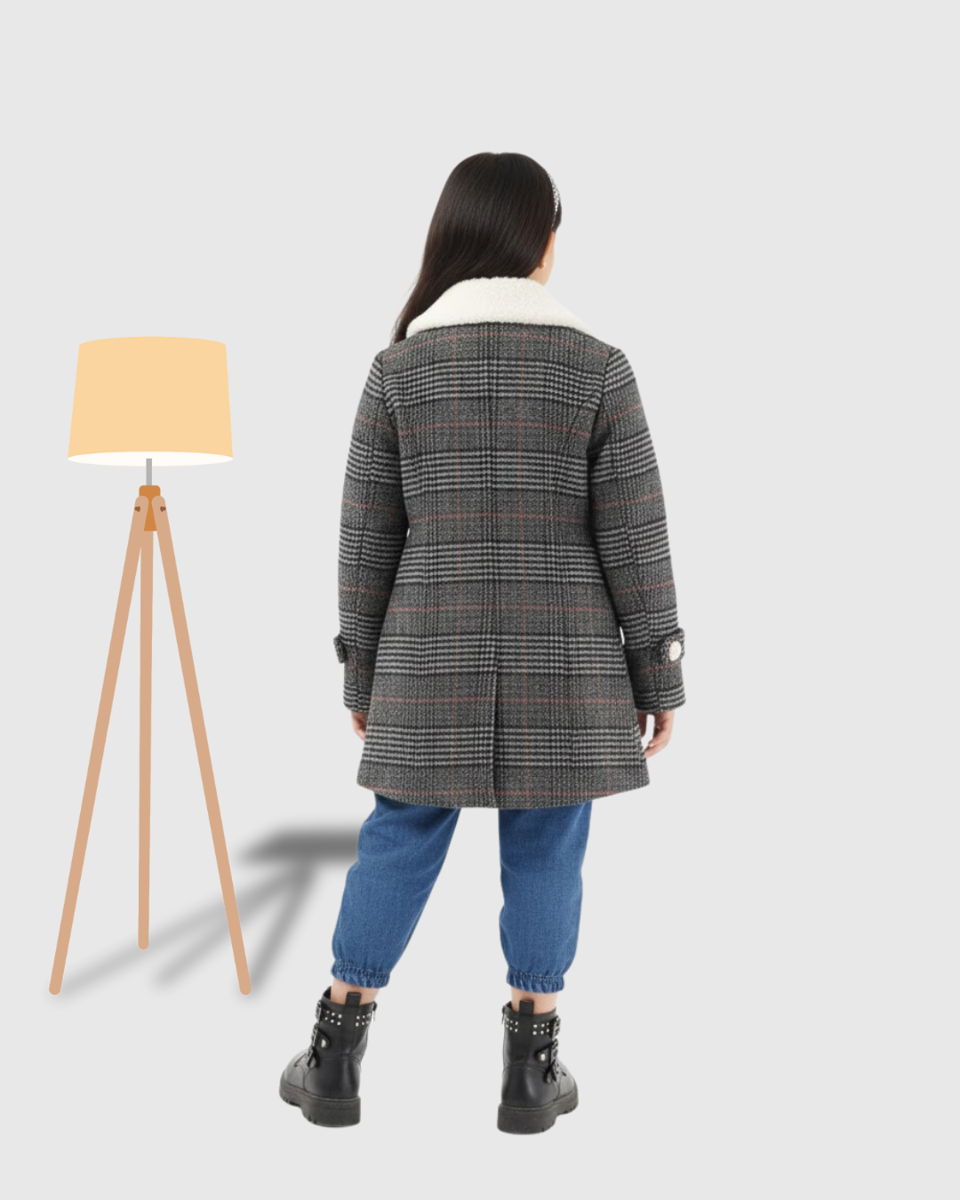 Elegant Kids Winter Coat – Stylish & Warm  Check Coat