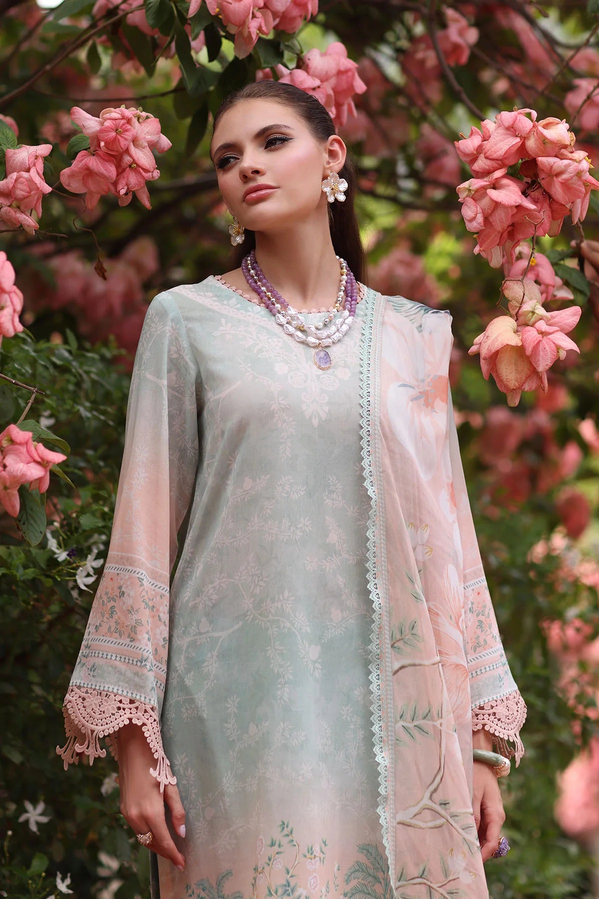 Nureh Signature Printed Marina Unstitched 3Pc Suit SP-154