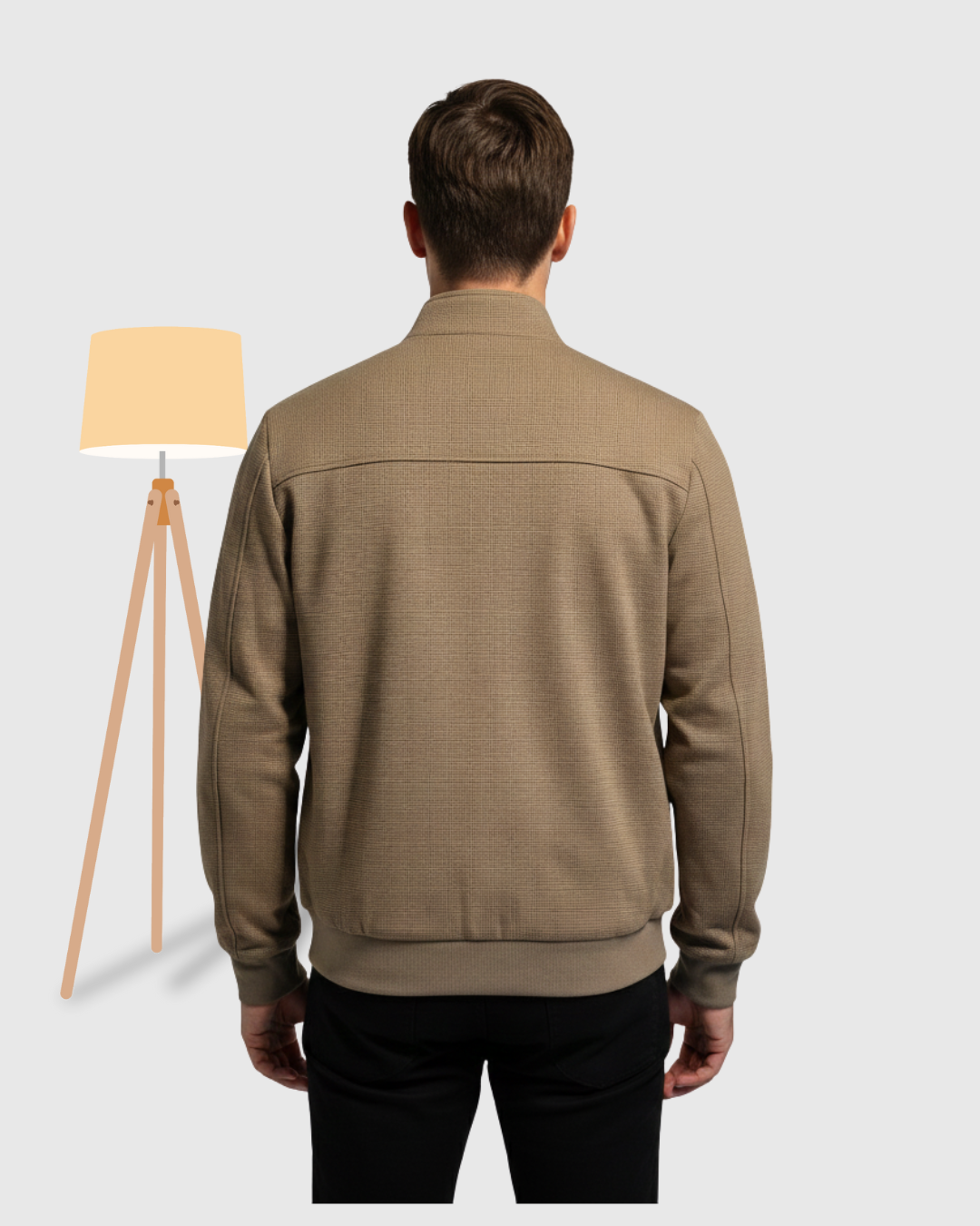 Men's Quilted Puffer Jacket with Brown