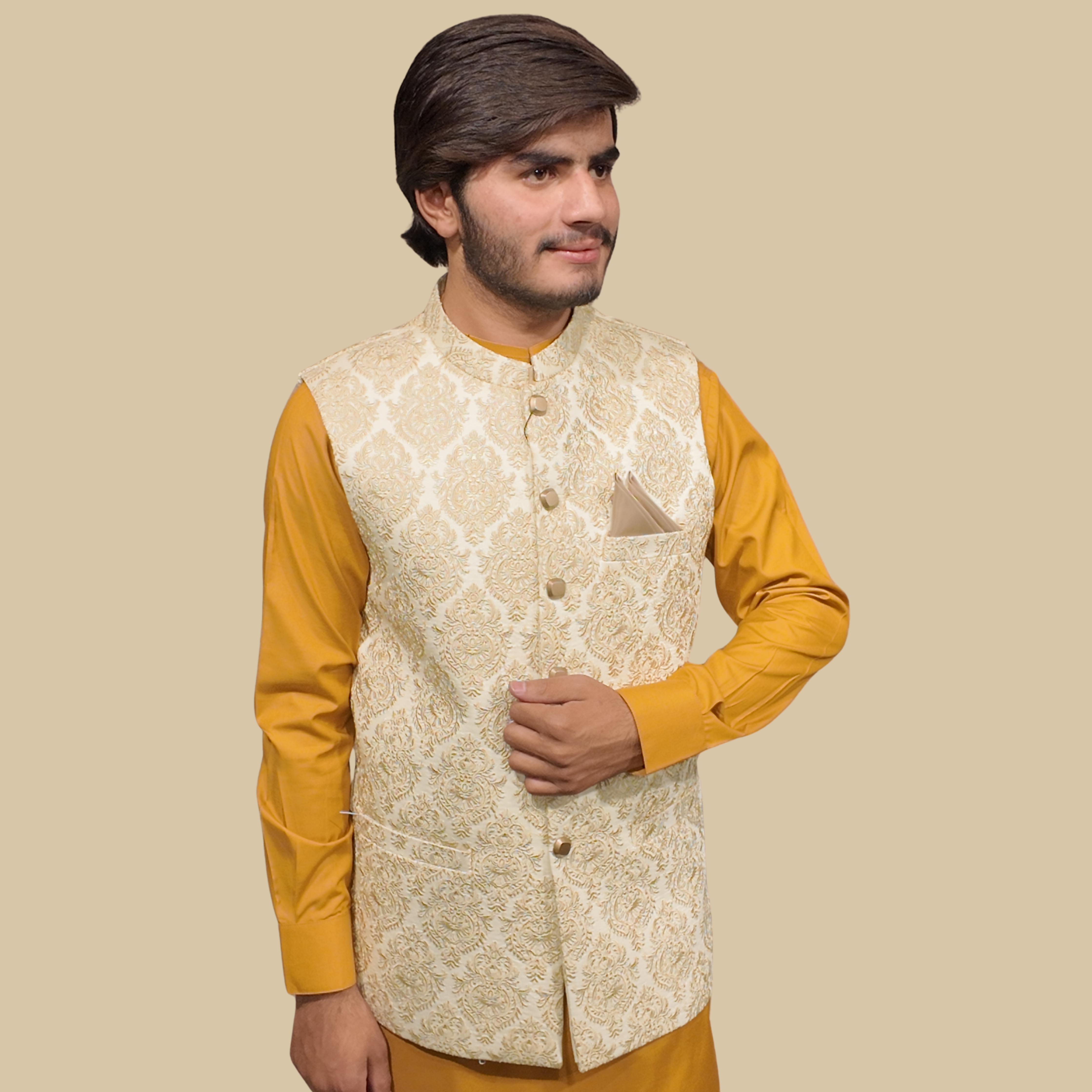 Dark Golden Men Waistcoat