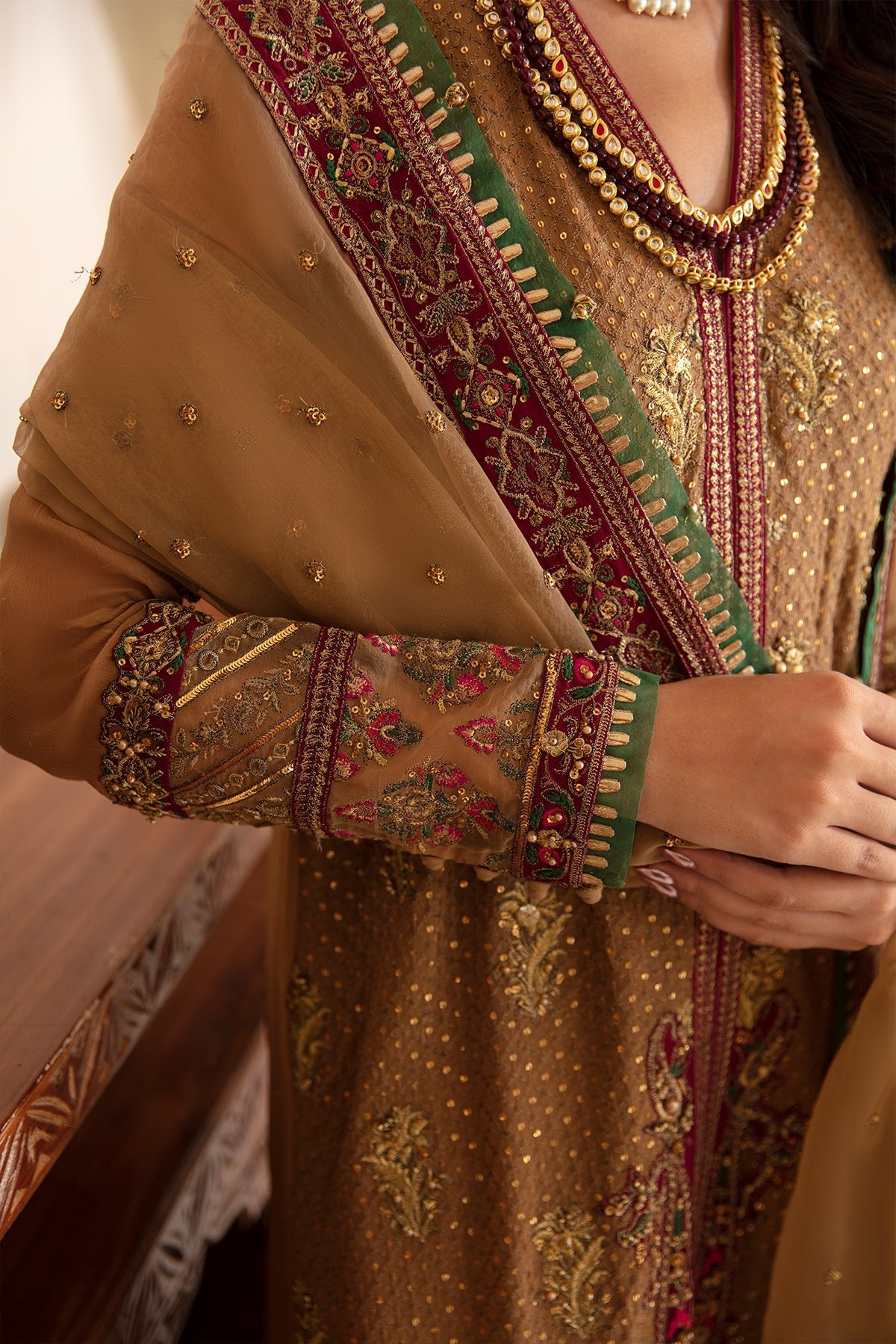 Mina Kashif  Embroidered Shirt & Formal Chiffon Dupatta DJ4-07