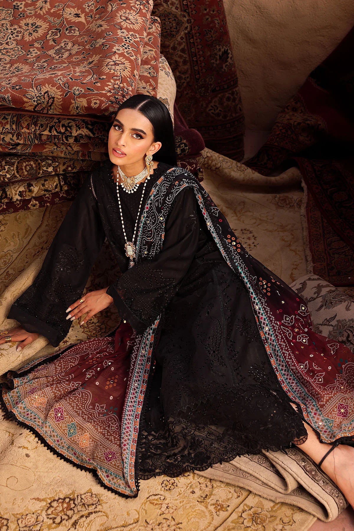 NUREH Bazar Chikankari Doriya Lawn Unstitched 3Pc Suit