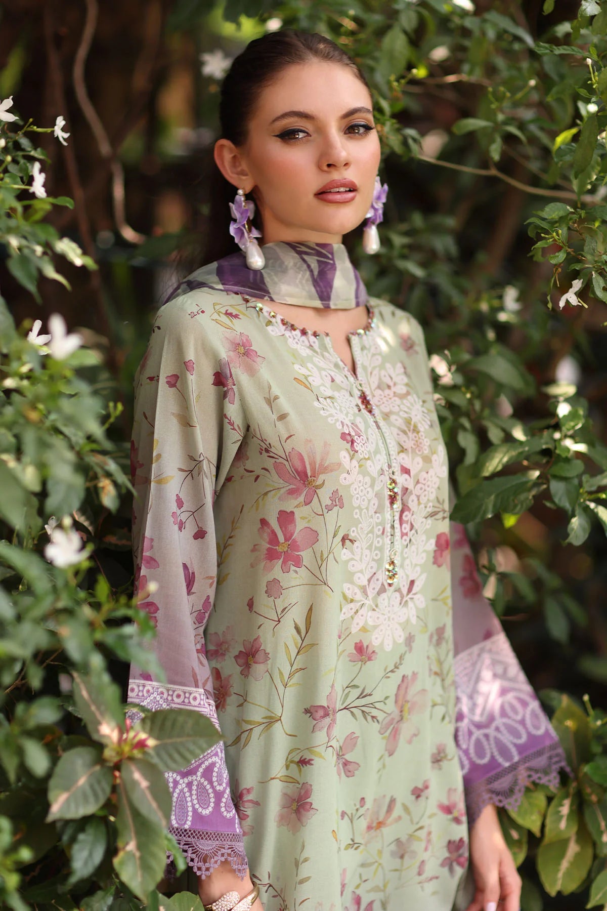 Nureh Signature Printed Marina Unstitched 3Pc Suit SP-152