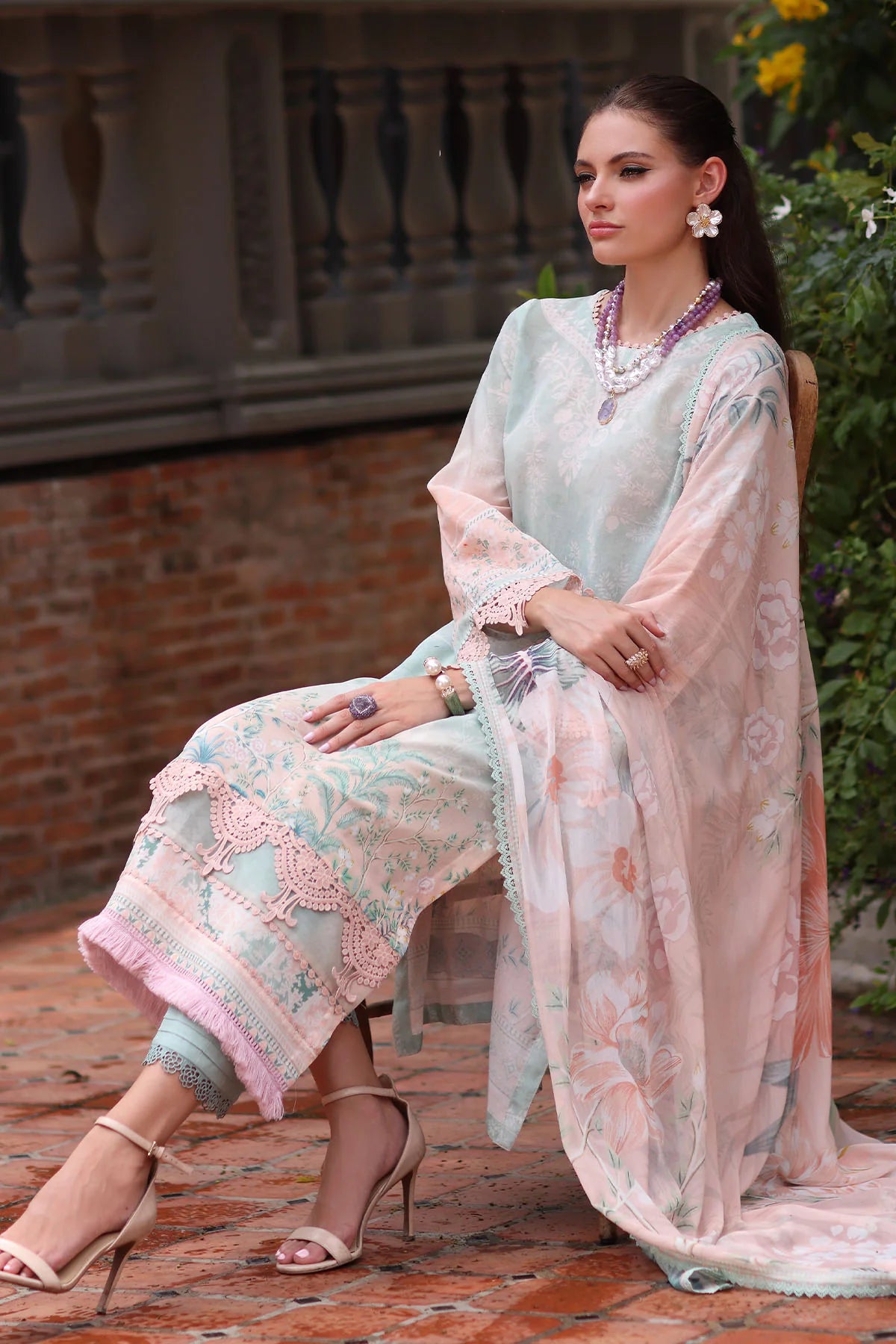 Nureh Signature Printed Marina Unstitched 3Pc Suit SP-154
