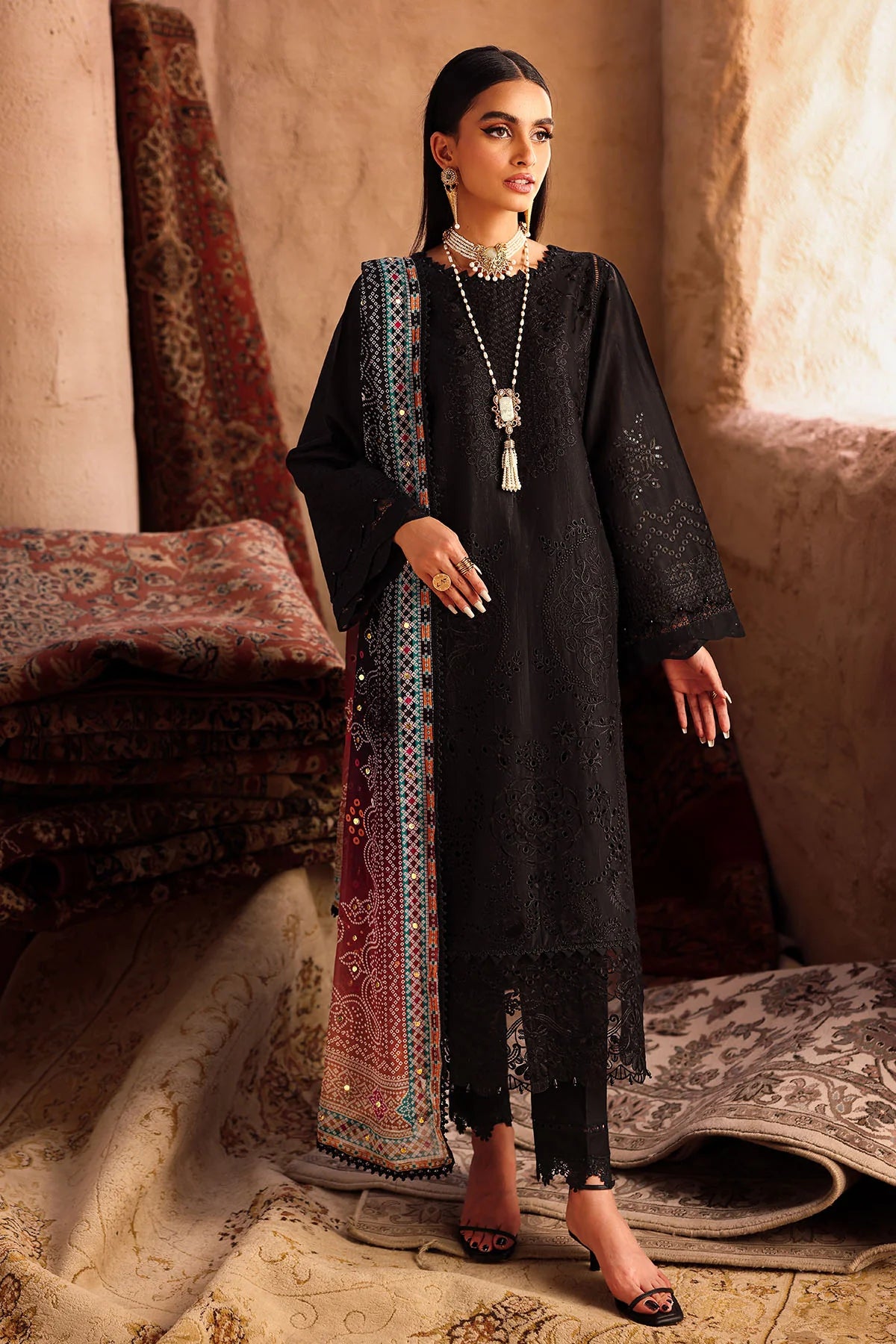 NUREH Bazar Chikankari Doriya Lawn Unstitched 3Pc Suit