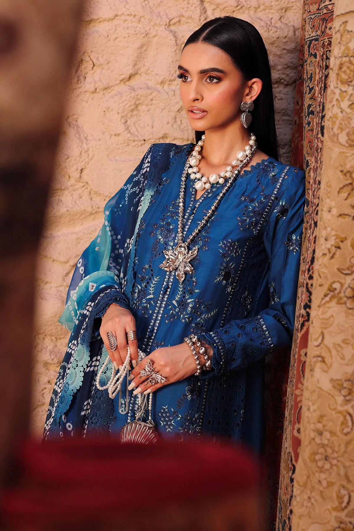 NUREH Bazar Chikankari Doriya Lawn Unstitched 3Pc Suit NE-160