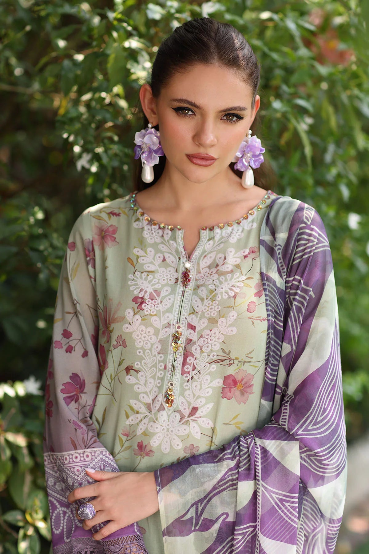 Nureh Signature Printed Marina Unstitched 3Pc Suit SP-152