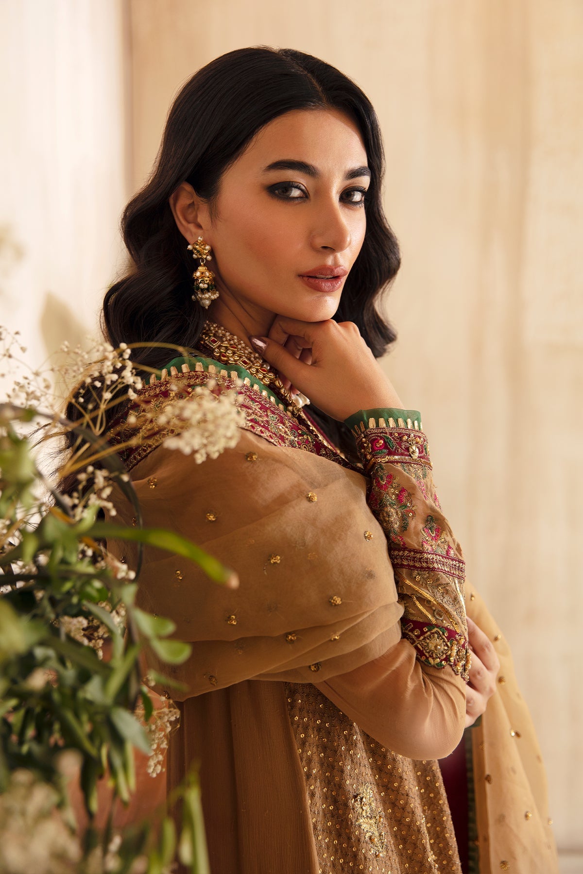 Mina Kashif  Embroidered Shirt & Formal Chiffon Dupatta DJ4-07