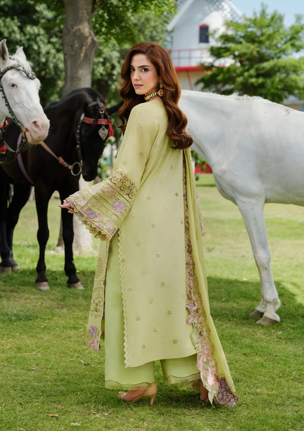 Elaf Embroidered Lawn Suits Unstitched 3 Piece PISTACIA
