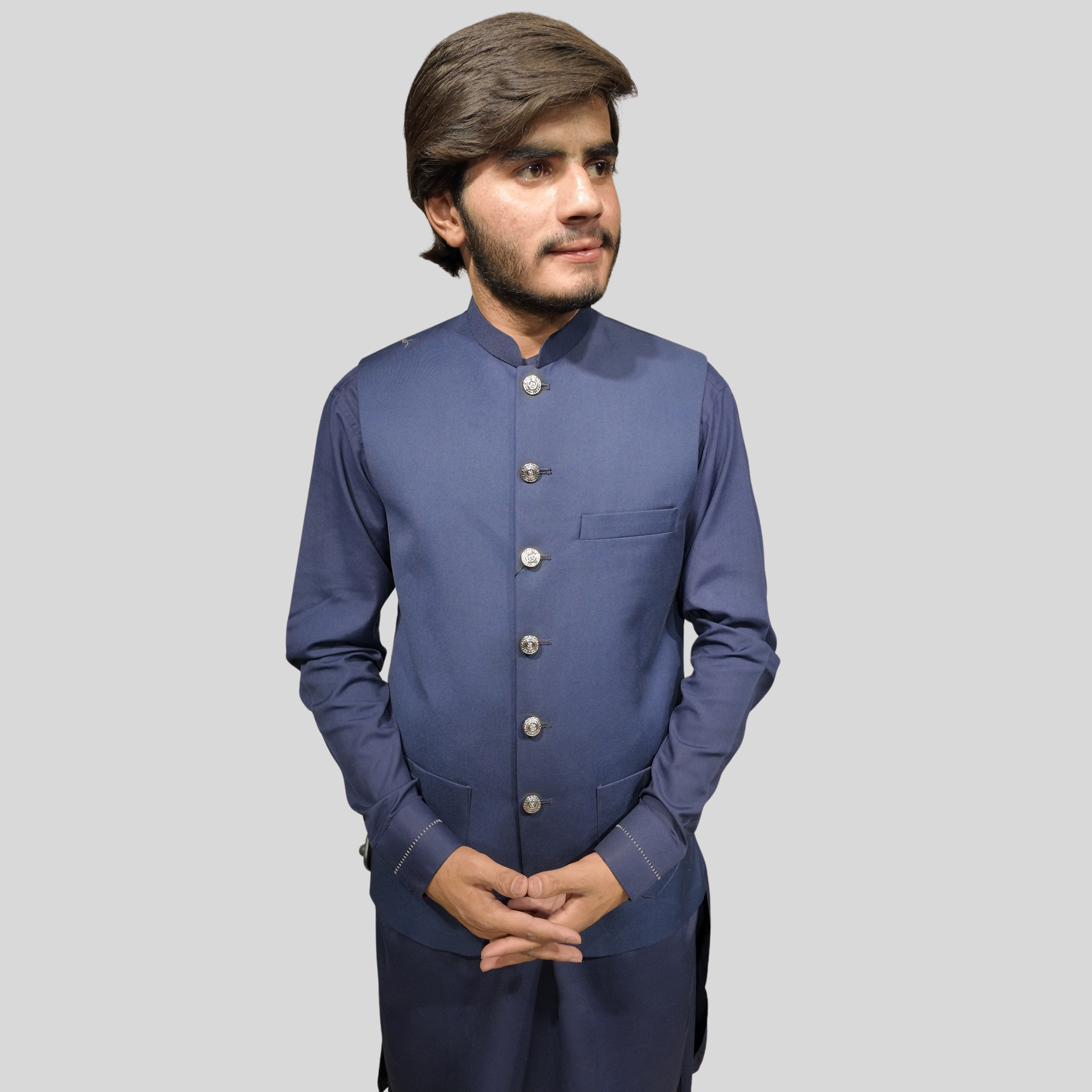 Dark Blue Men Waistcoat