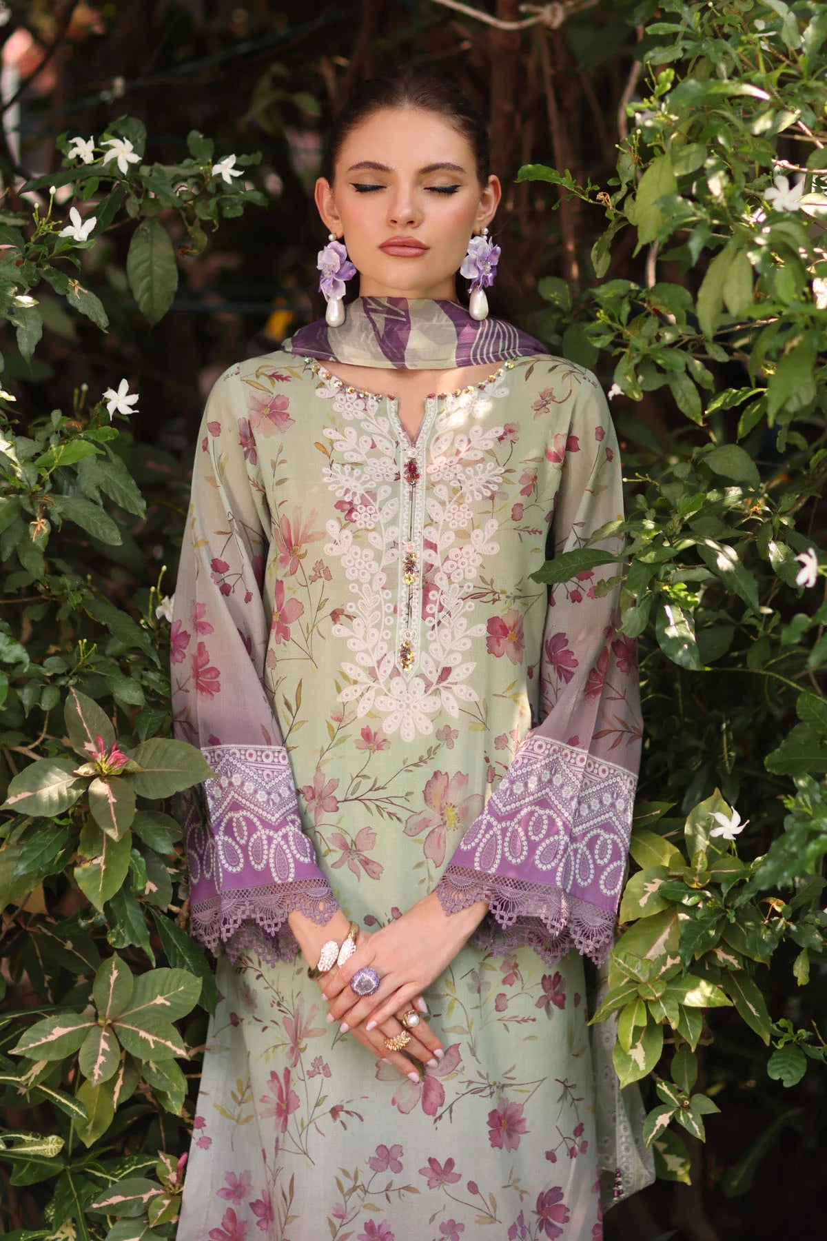 Nureh Signature Printed Marina Unstitched 3Pc Suit SP-152