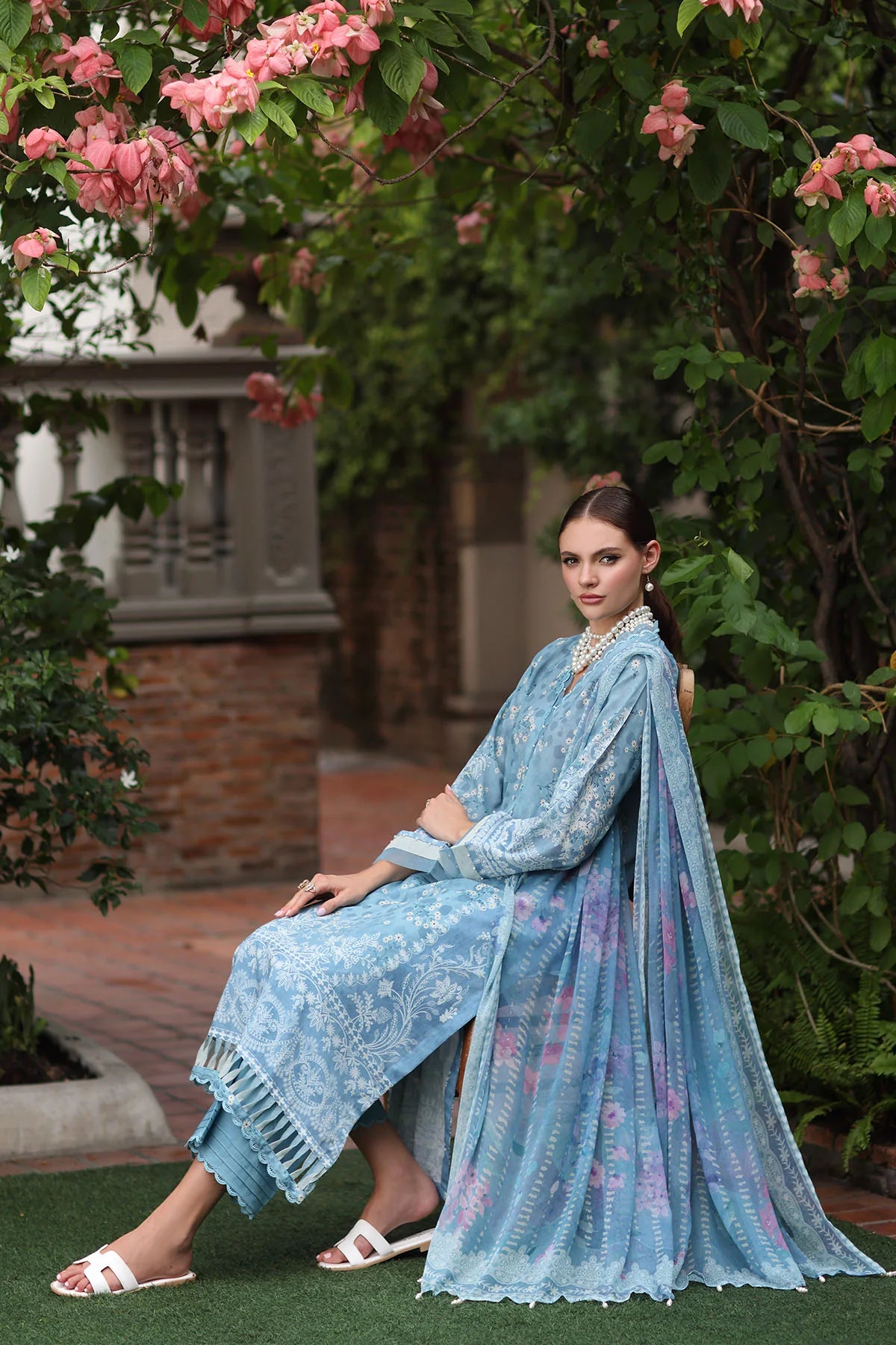 Nureh Signature Printed Marina Unstitched 3Pc Suit SP-153
