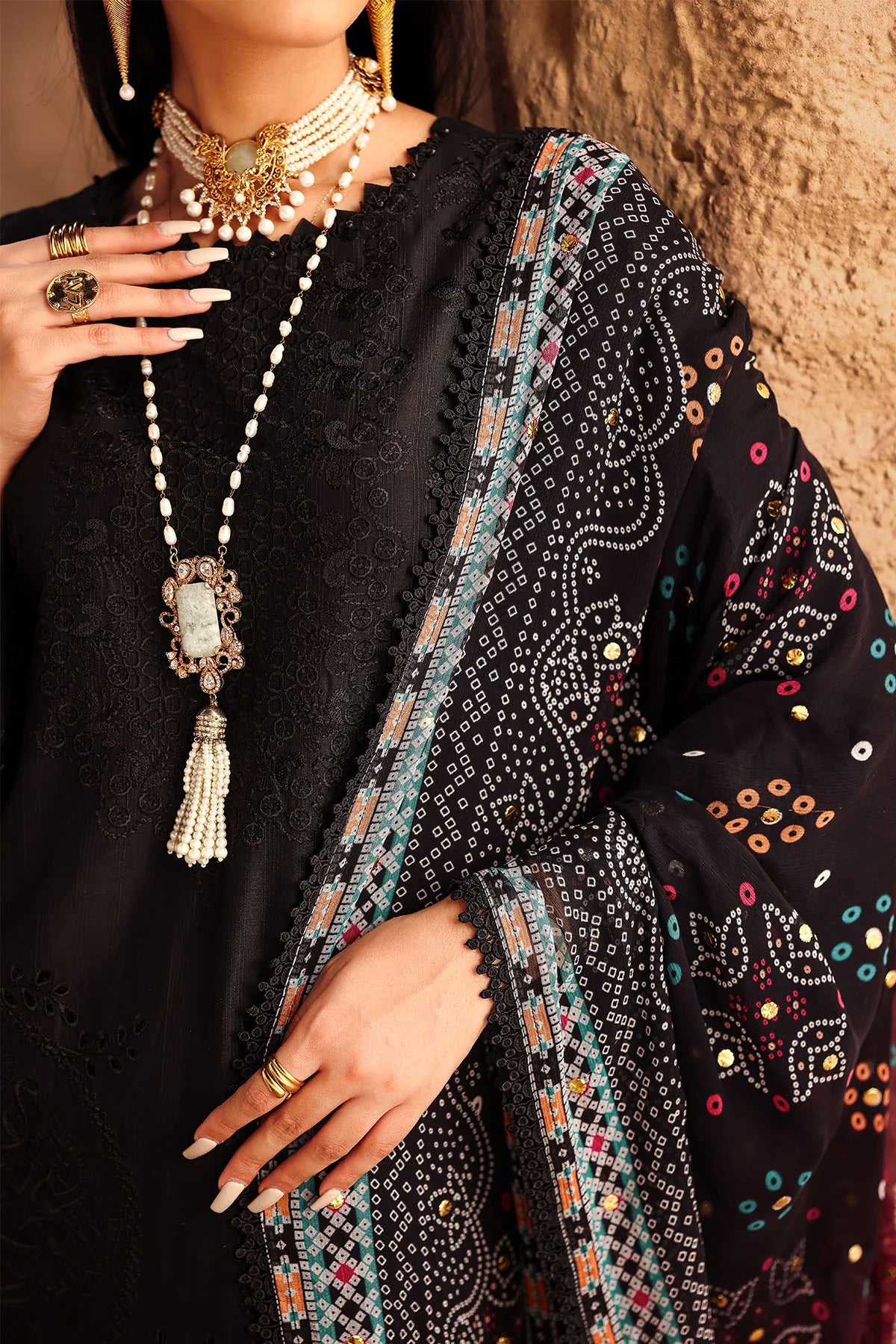 NUREH Bazar Chikankari Doriya Lawn Unstitched 3Pc Suit
