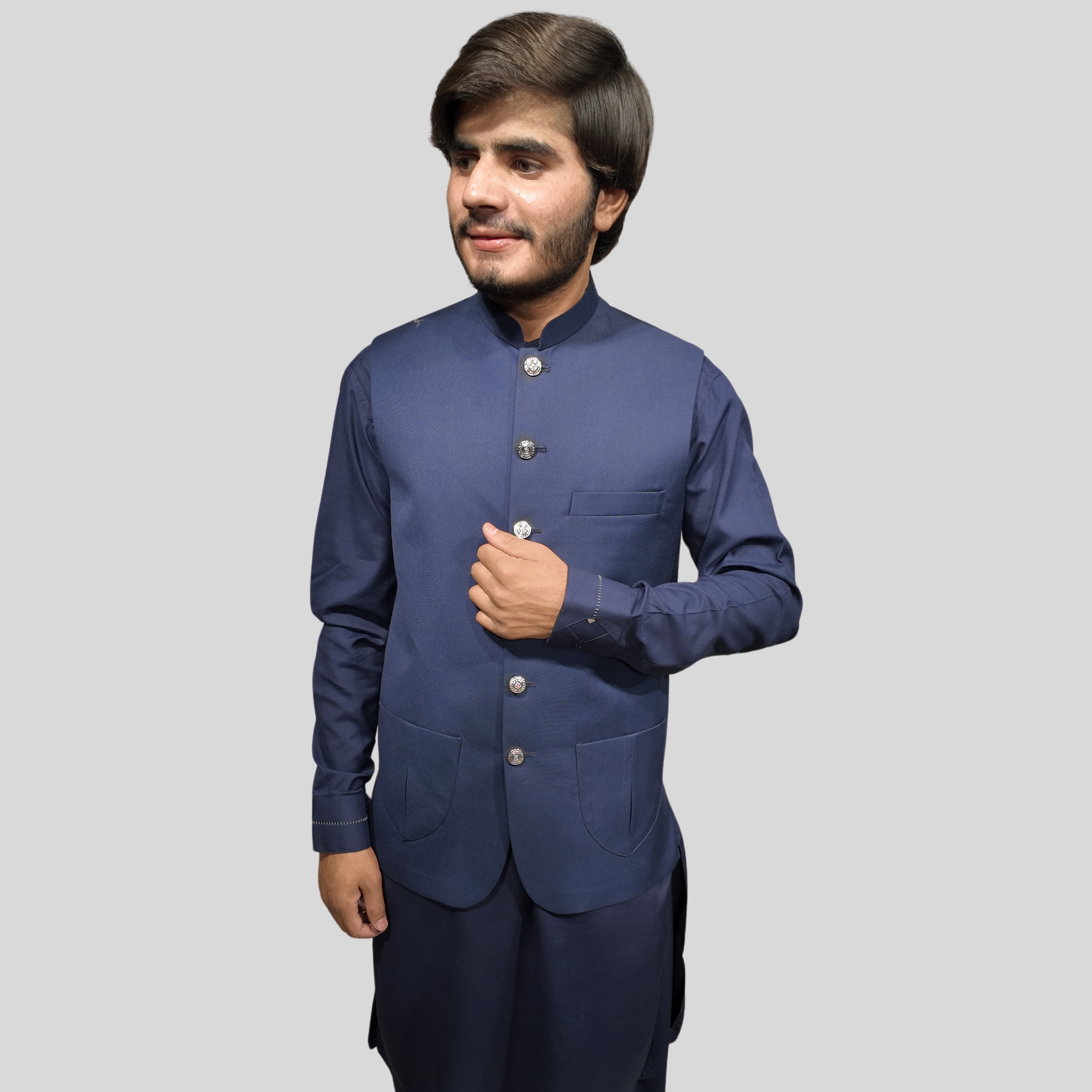 Dark Blue Men Waistcoat