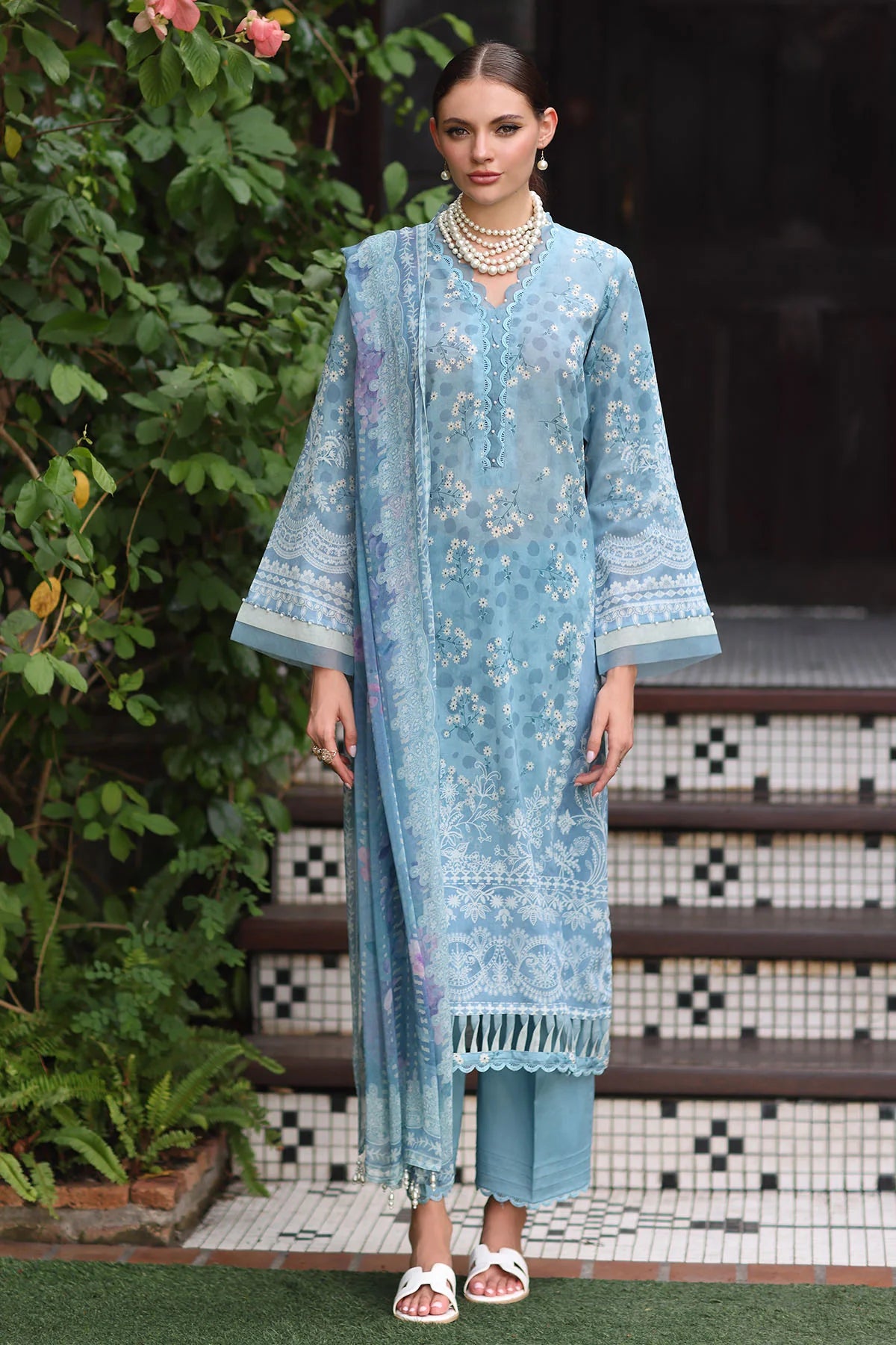 Nureh Signature Printed Marina Unstitched 3Pc Suit SP-153