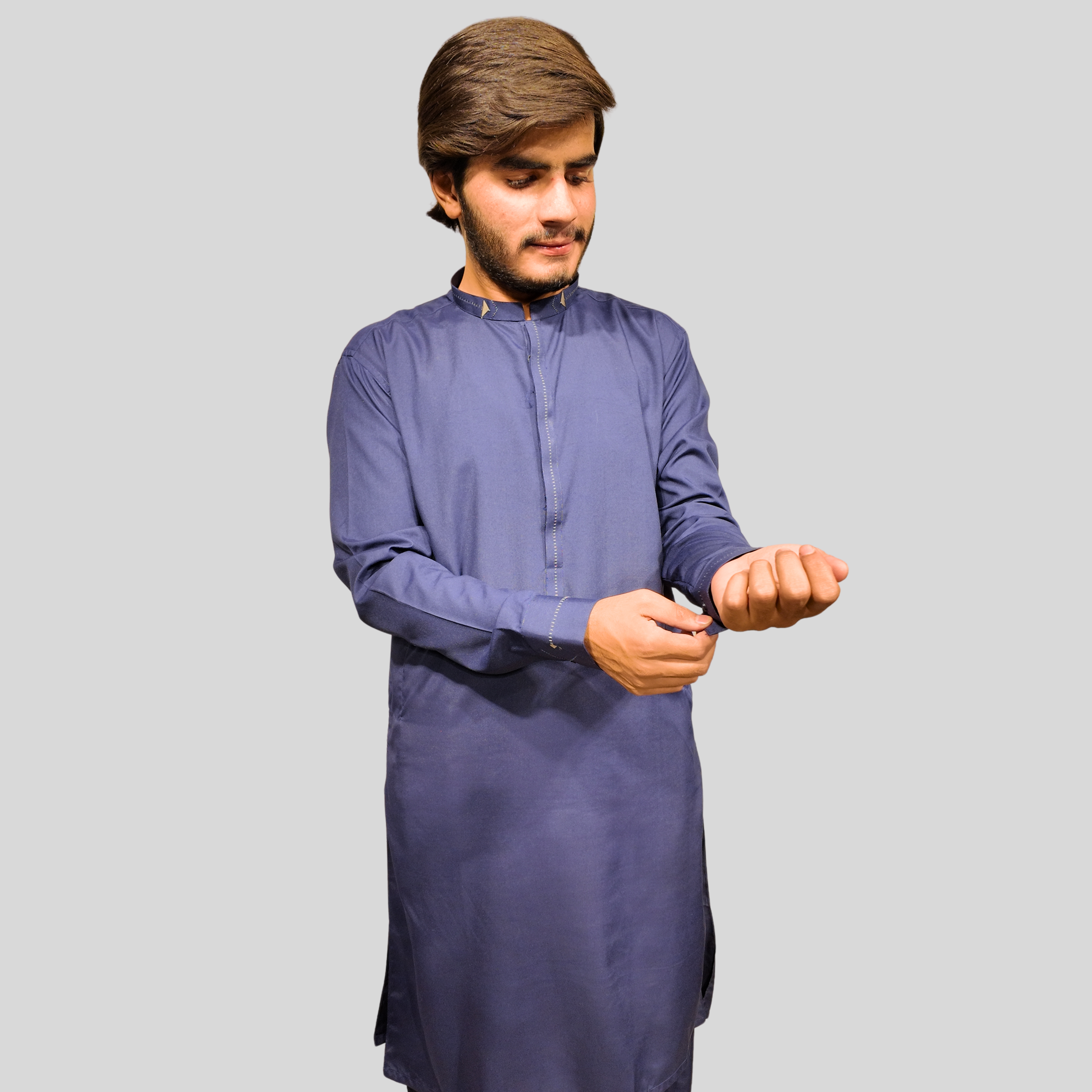 Embroidered blue Kameez Shalwar For Men's