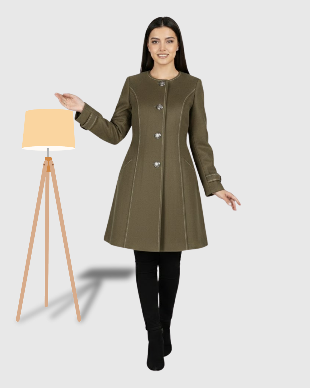 Classic One-Button Wool Coat Burnt Orange