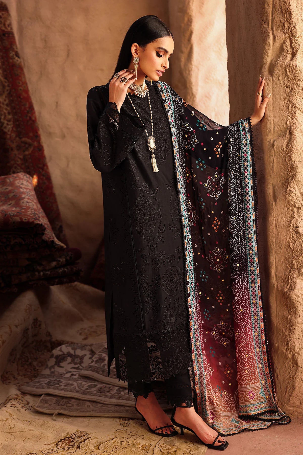 NUREH Bazar Chikankari Doriya Lawn Unstitched 3Pc Suit